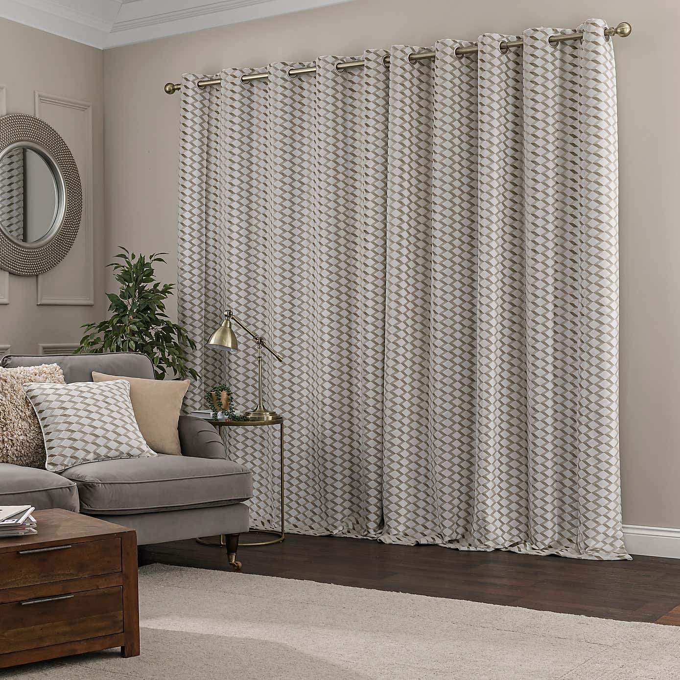 Arbour Cut Velvet Eyelet Curtains