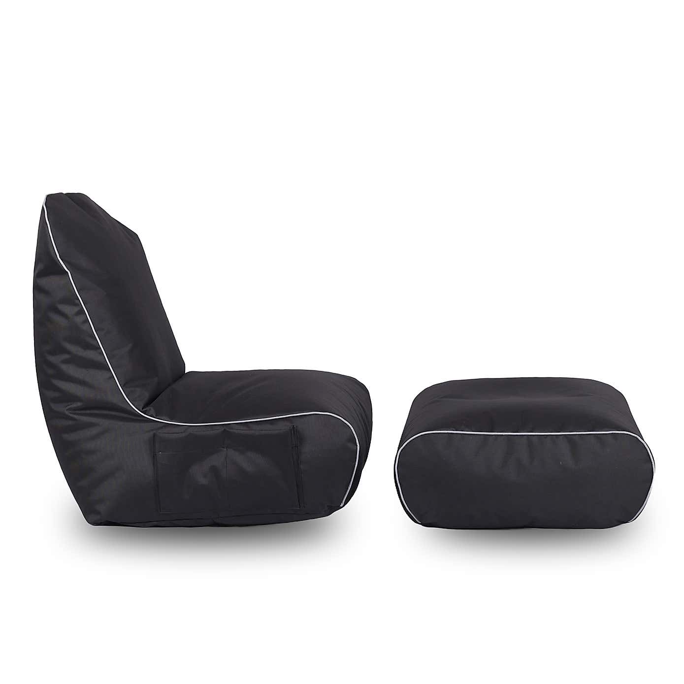 Kaikoo Black Gaming Chair & Foot Rest