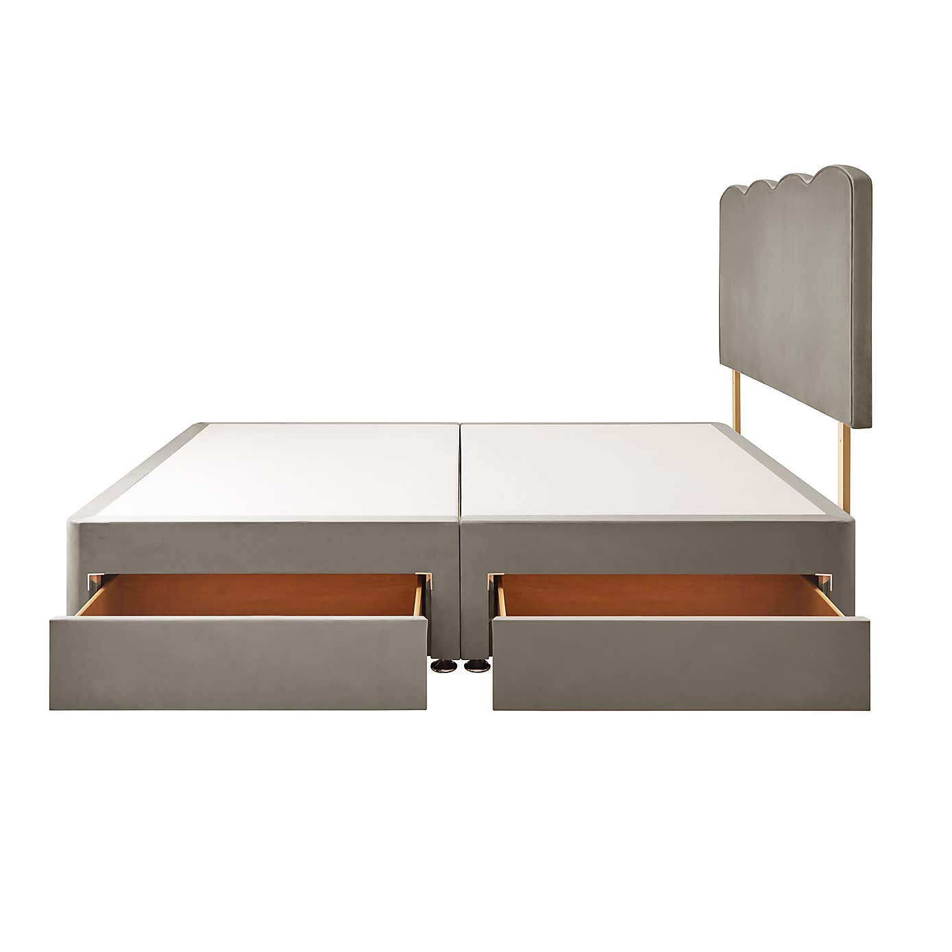 Silentnight 2 Drawer Divan Bed With Velvet Wave Headboard