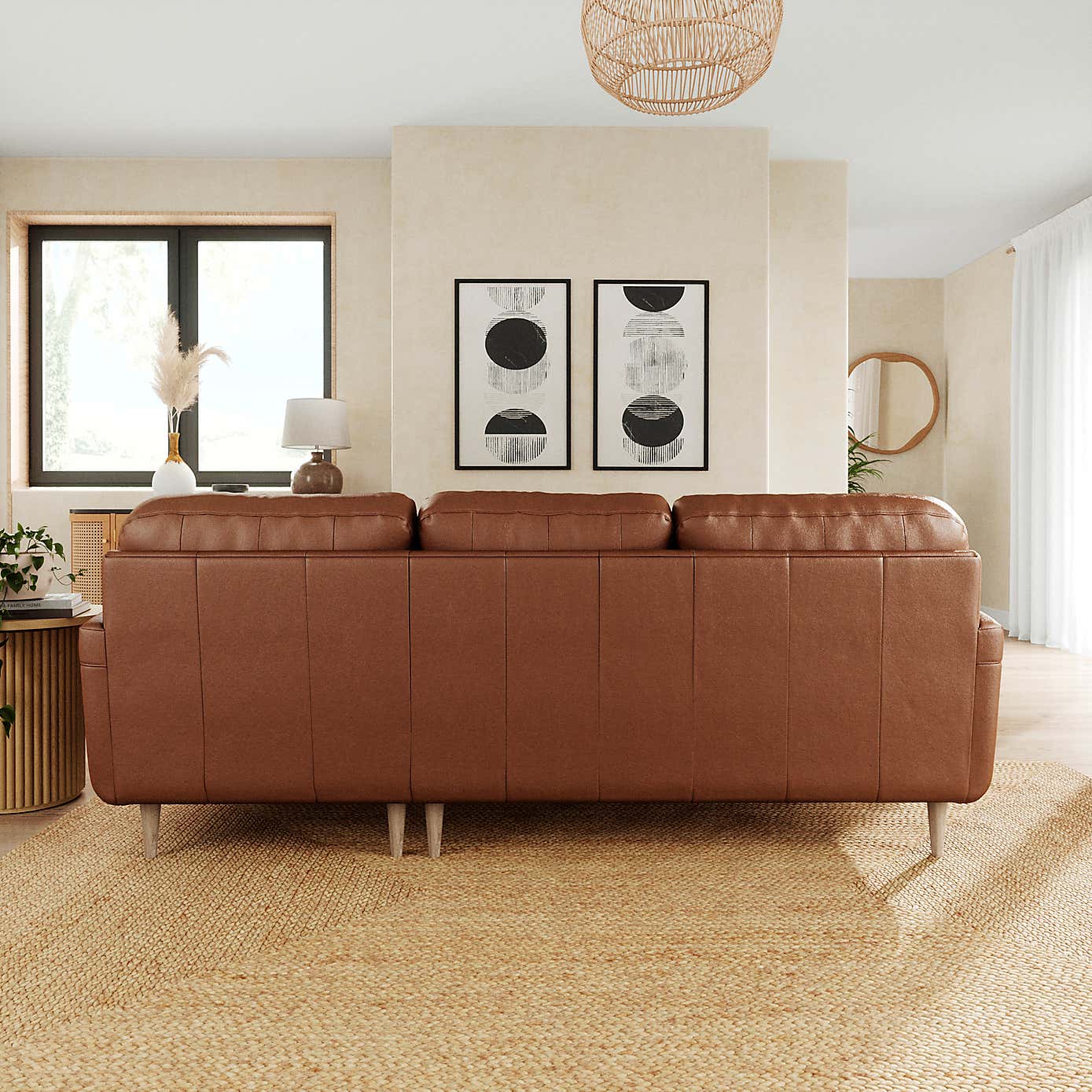 Sven Vintage Leather Large Corner Chaise Sofa