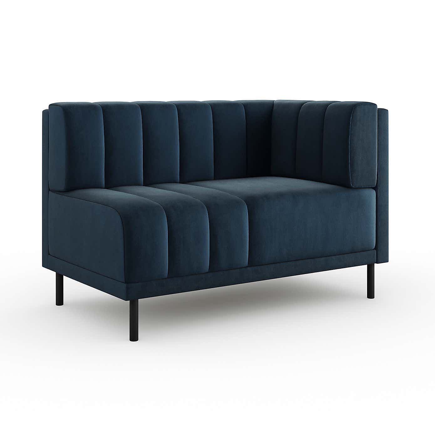 Amali Corner Dining Bench, Matte Plush Velvet