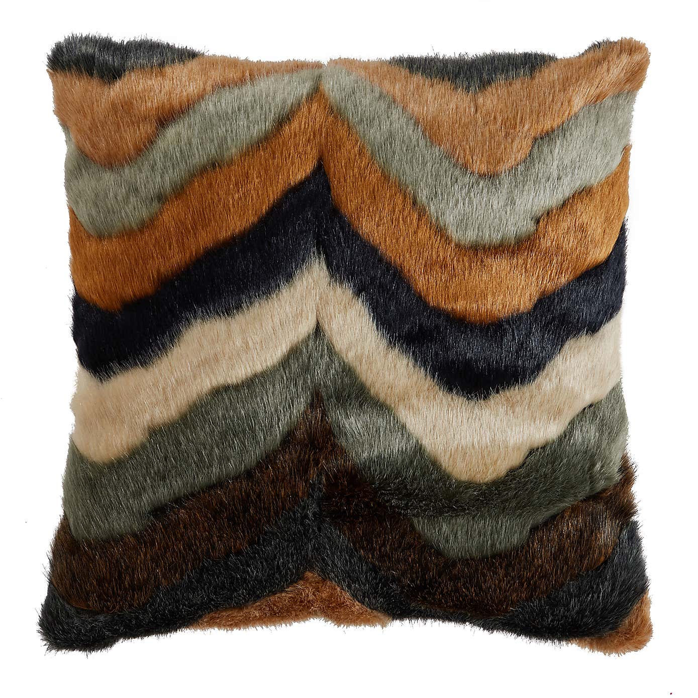 Eska Zigzag Faux Fur Cushion