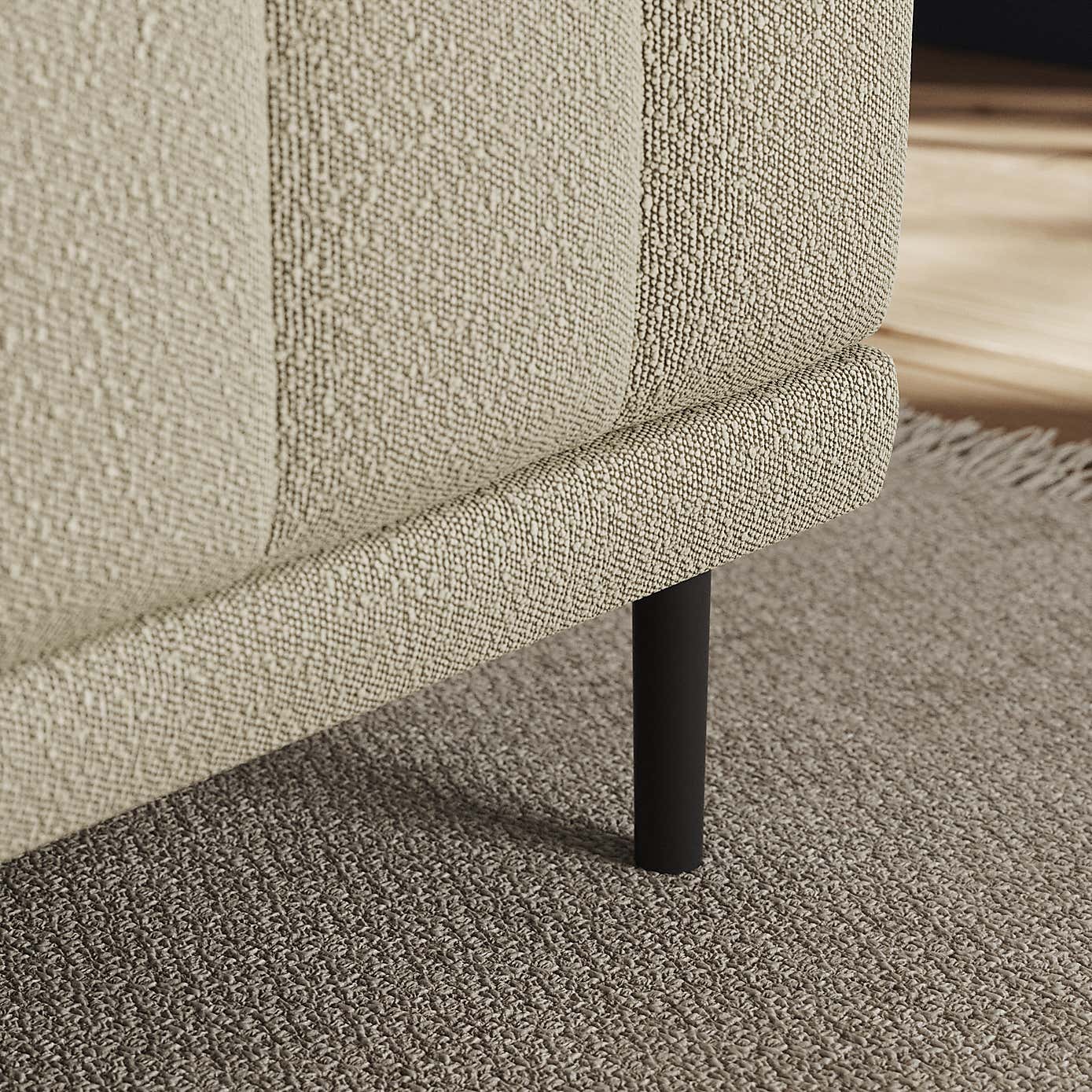 Amali Long Dining Bench, Boucle