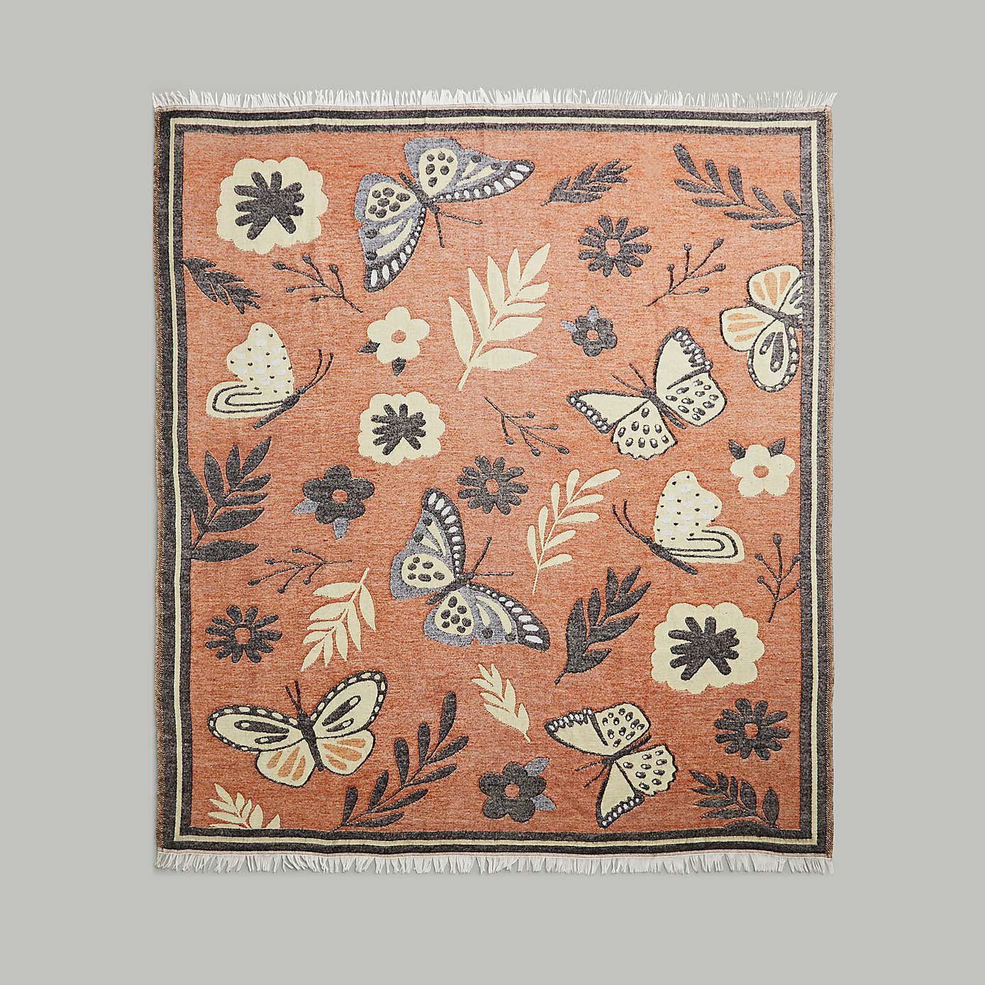 Butterfly Jacquard Woven Throw 155x170