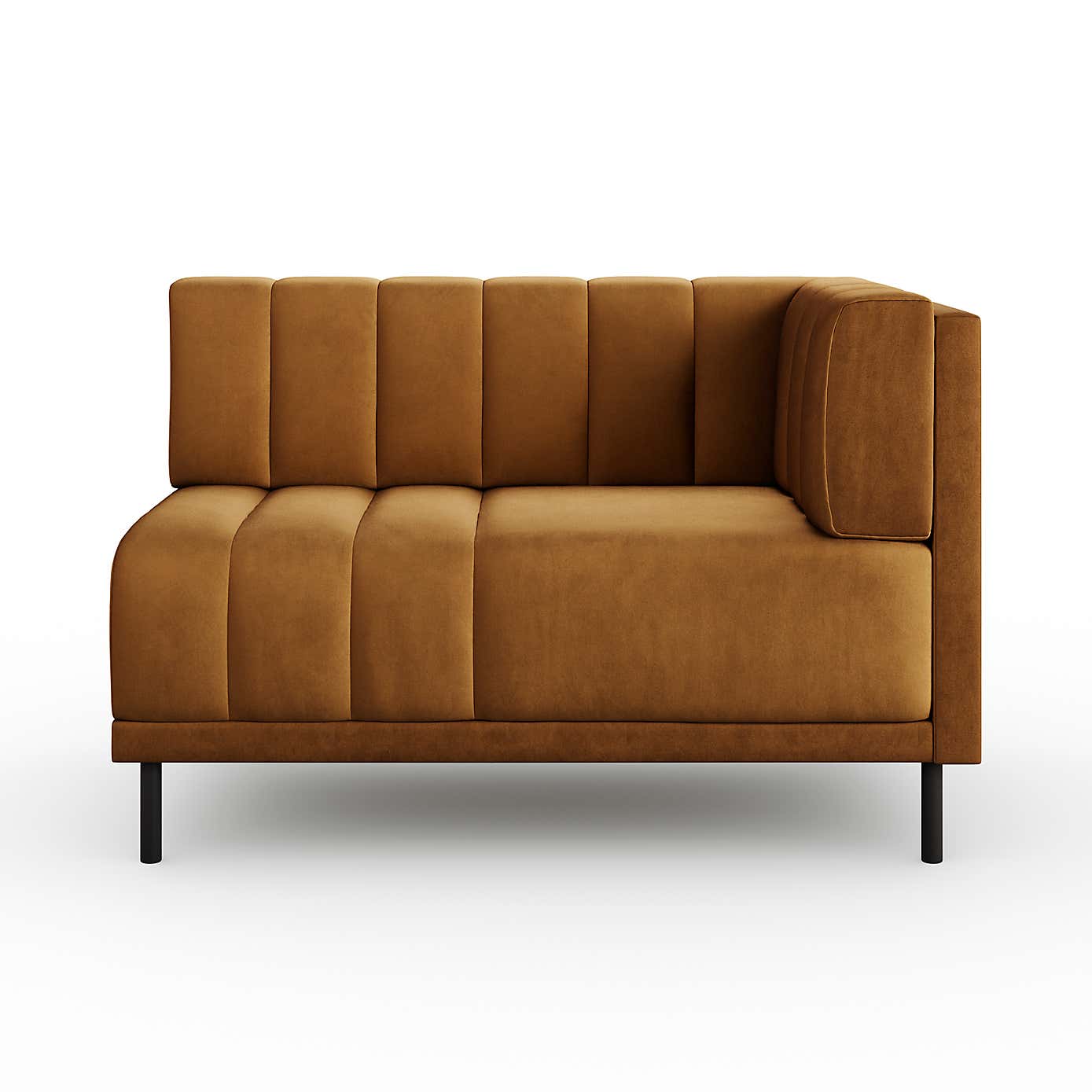 Amali Corner Dining Bench, Matte Plush Velvet