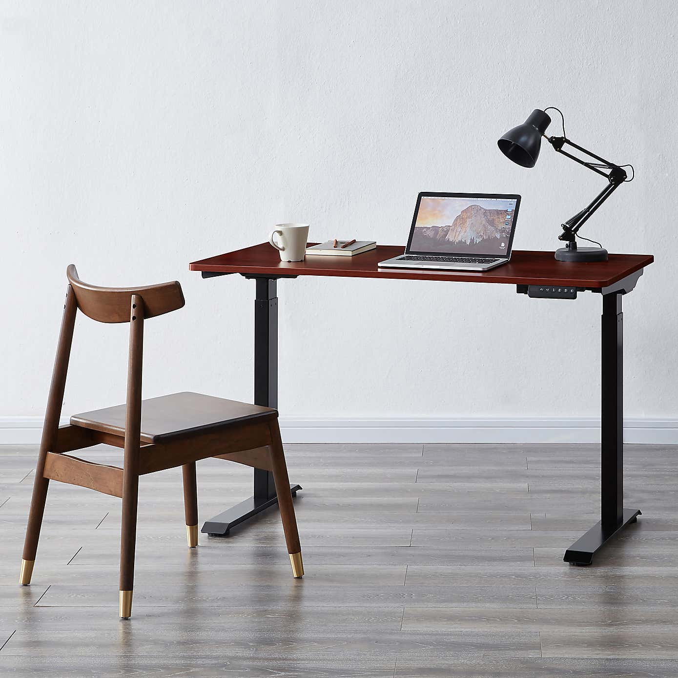 Apollo Black and Walnut Effect Smart Desk