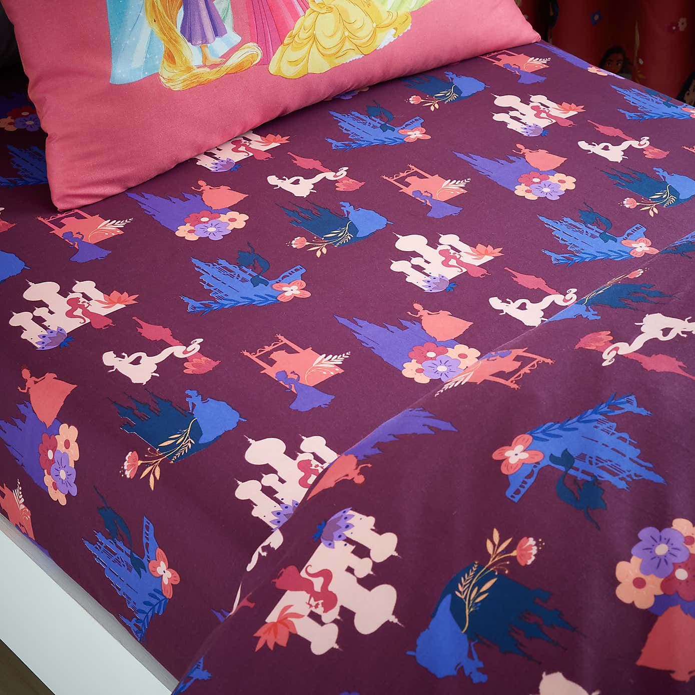 Pink Disney Princess Duvet Cover and Pillowcase Set