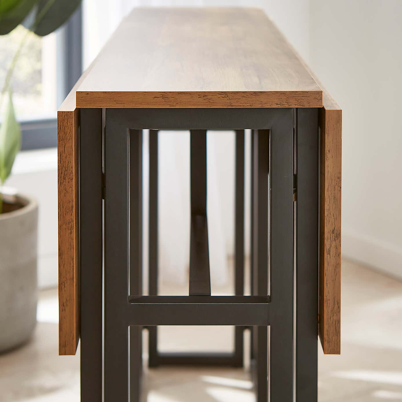 Fulton 4 Seater Console Dining Table, Pine Effect