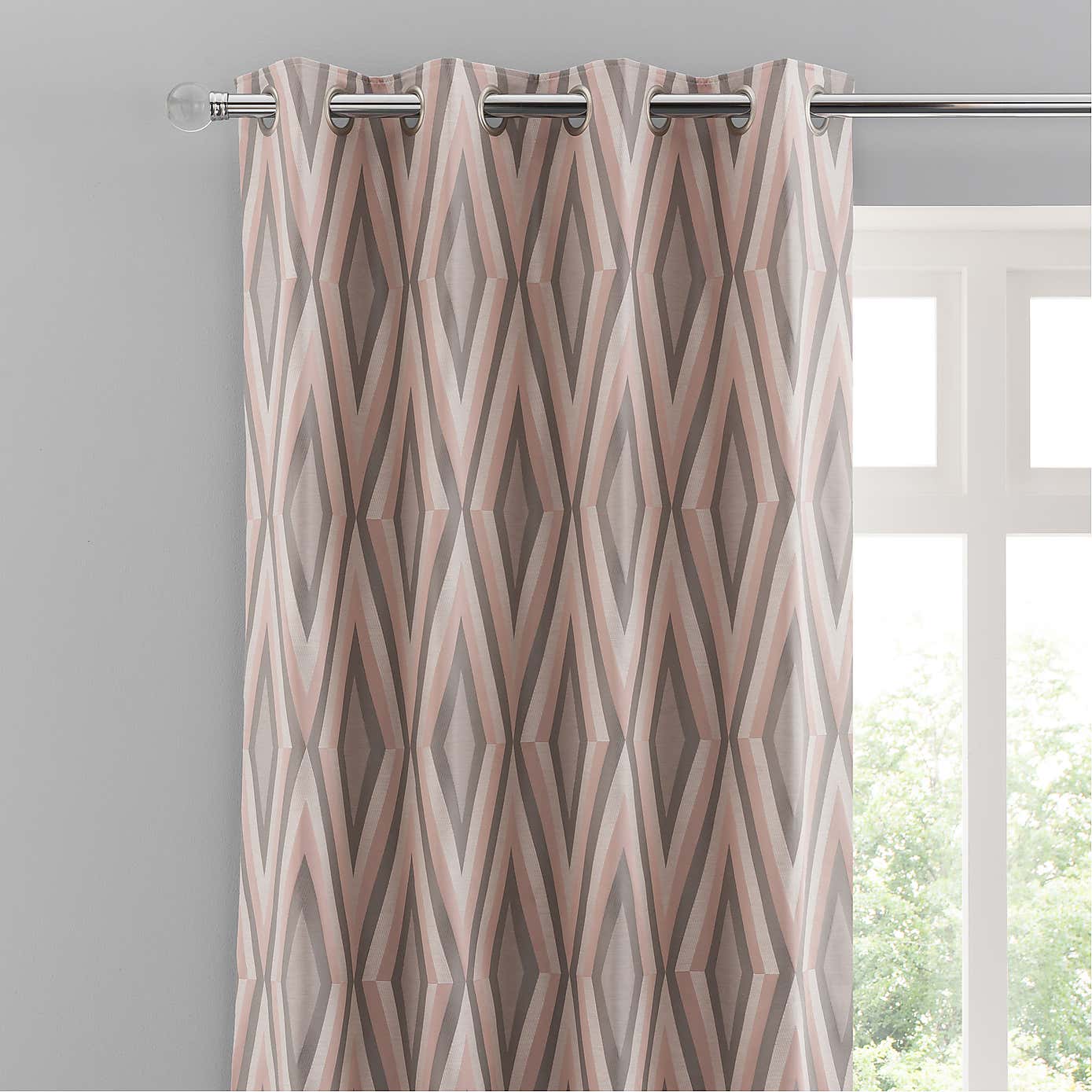 Diamond Jacquard Eyelet Curtains