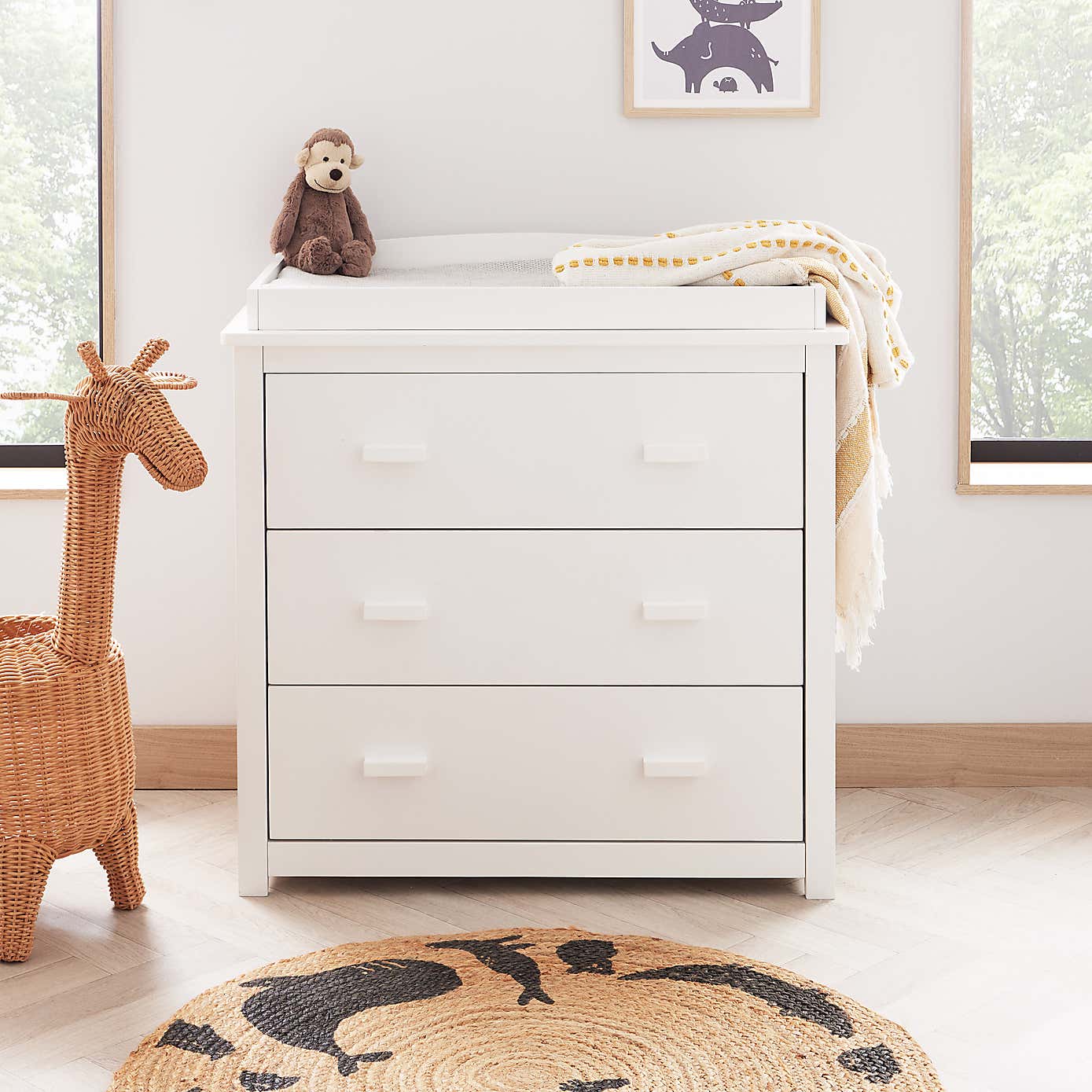 Babymore Universal 3 Drawer Chest & Changing Unit