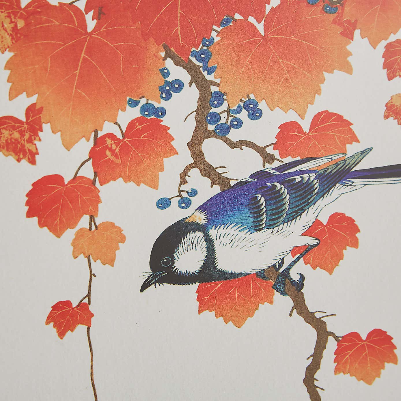 Bird and Red Ivy by Ohara Koson Framed Print