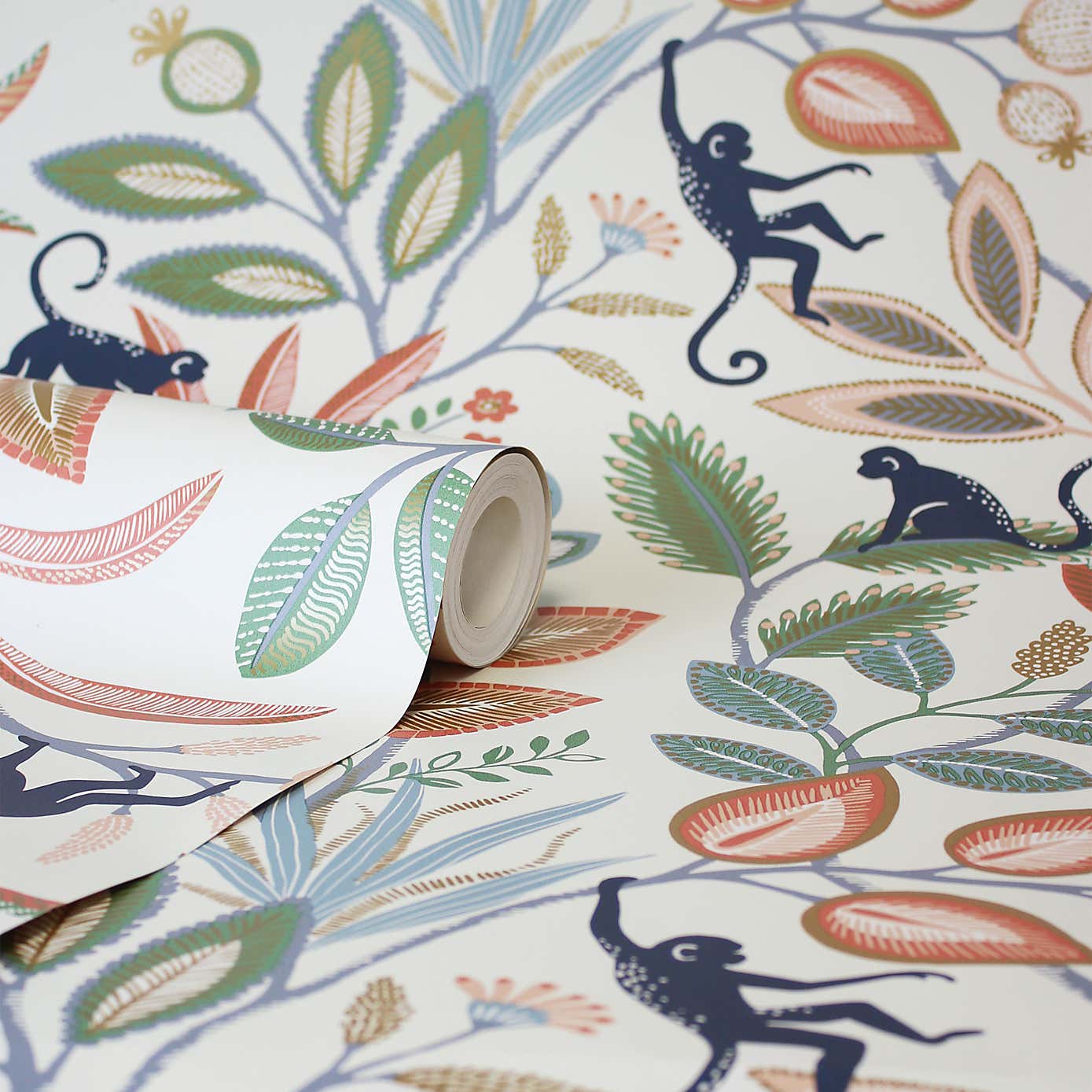 Monkey Walk Ochre Wallpaper