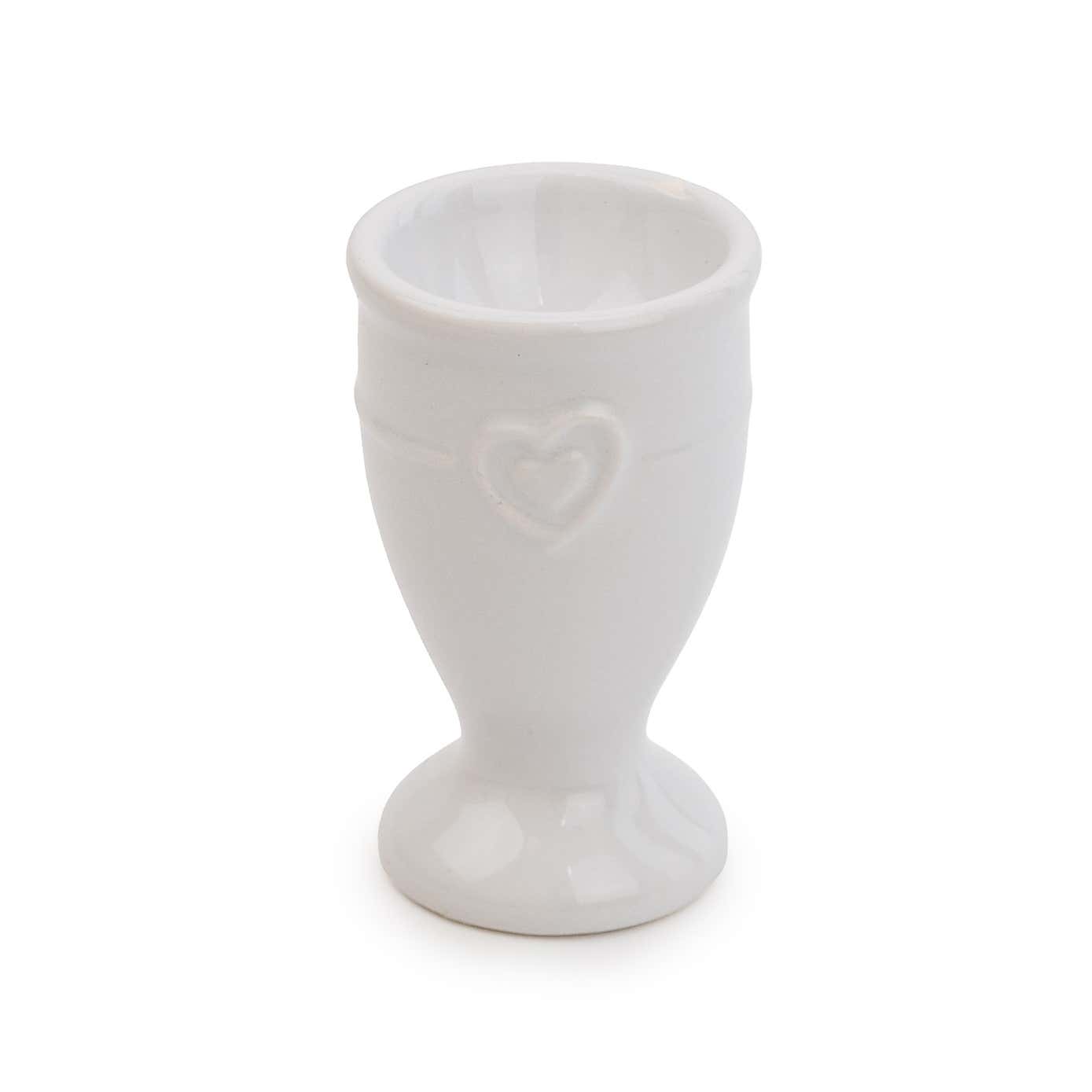 Hearts White Egg Cup