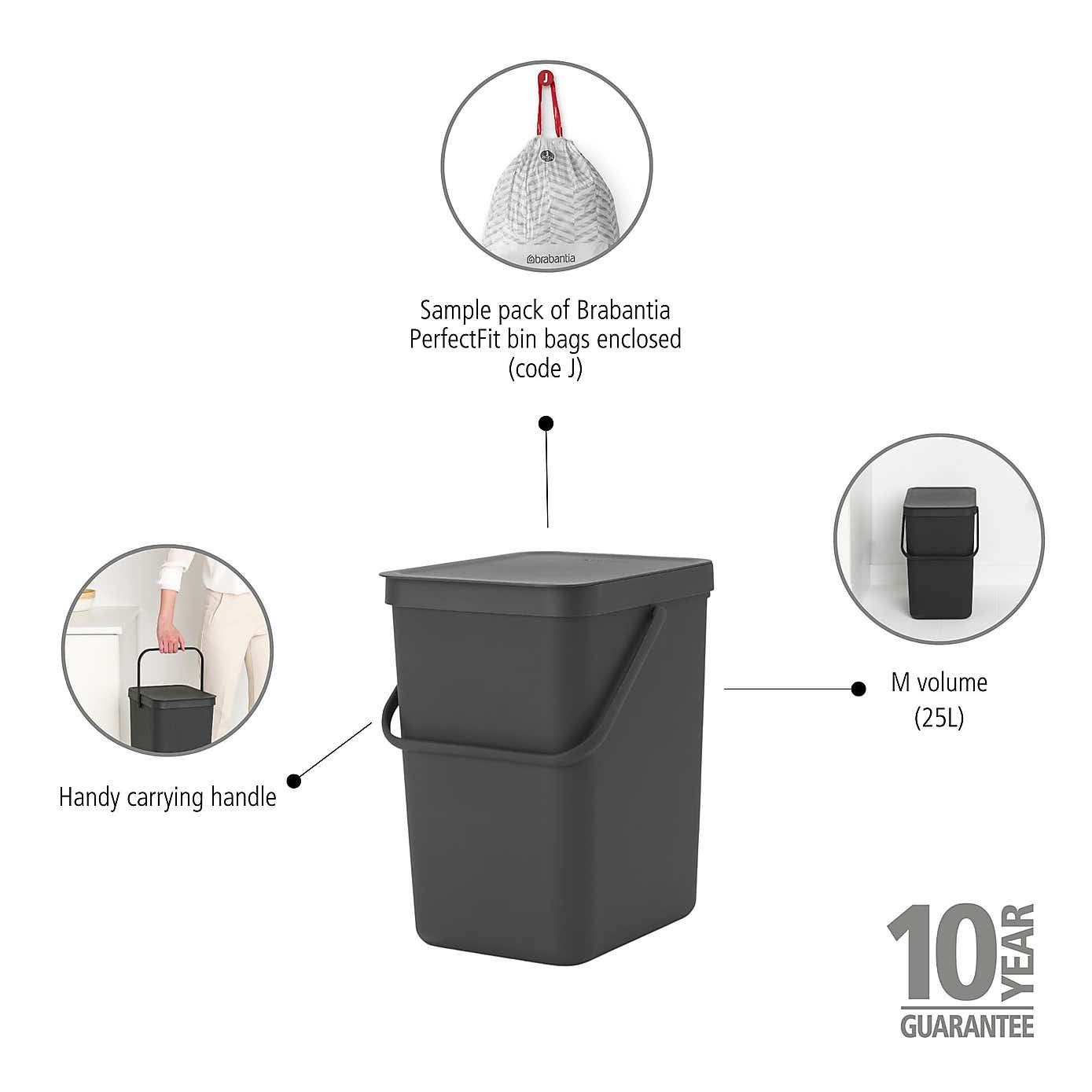 Brabantia Sort & Go 25L Recycle Bin