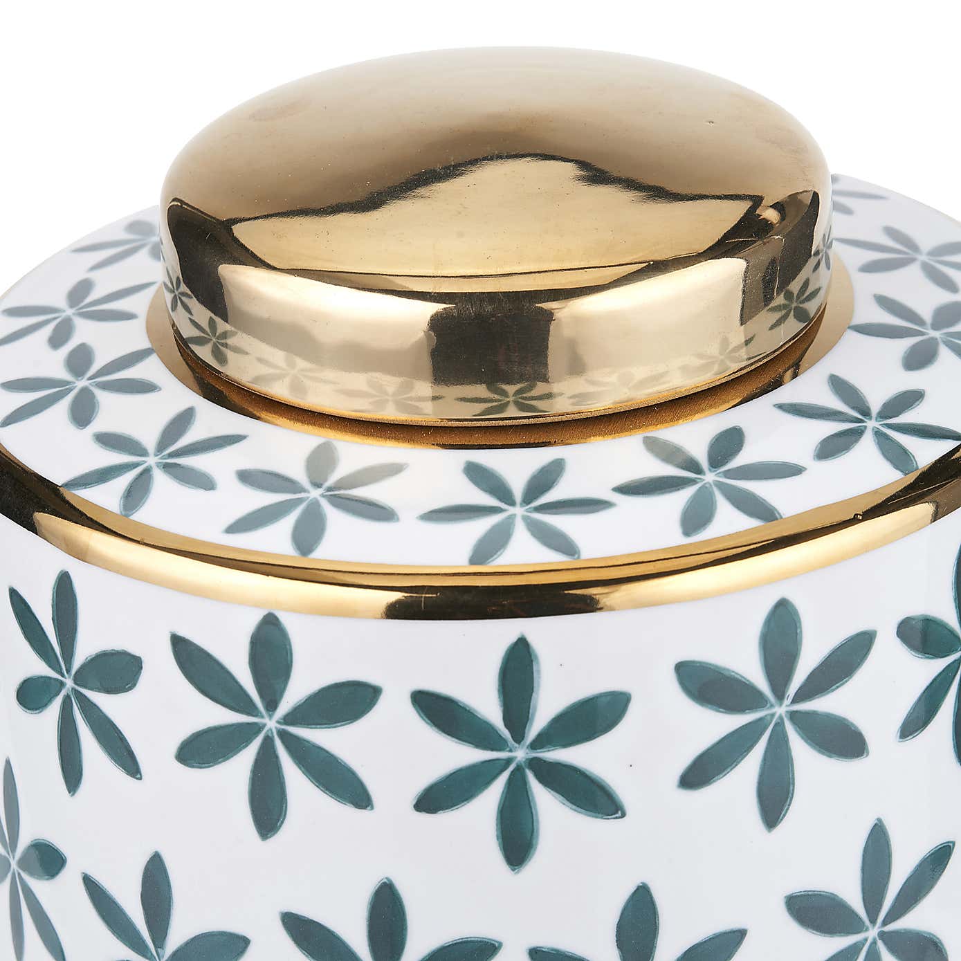 Thea Gold Leaf Ceramic Ginger Jar