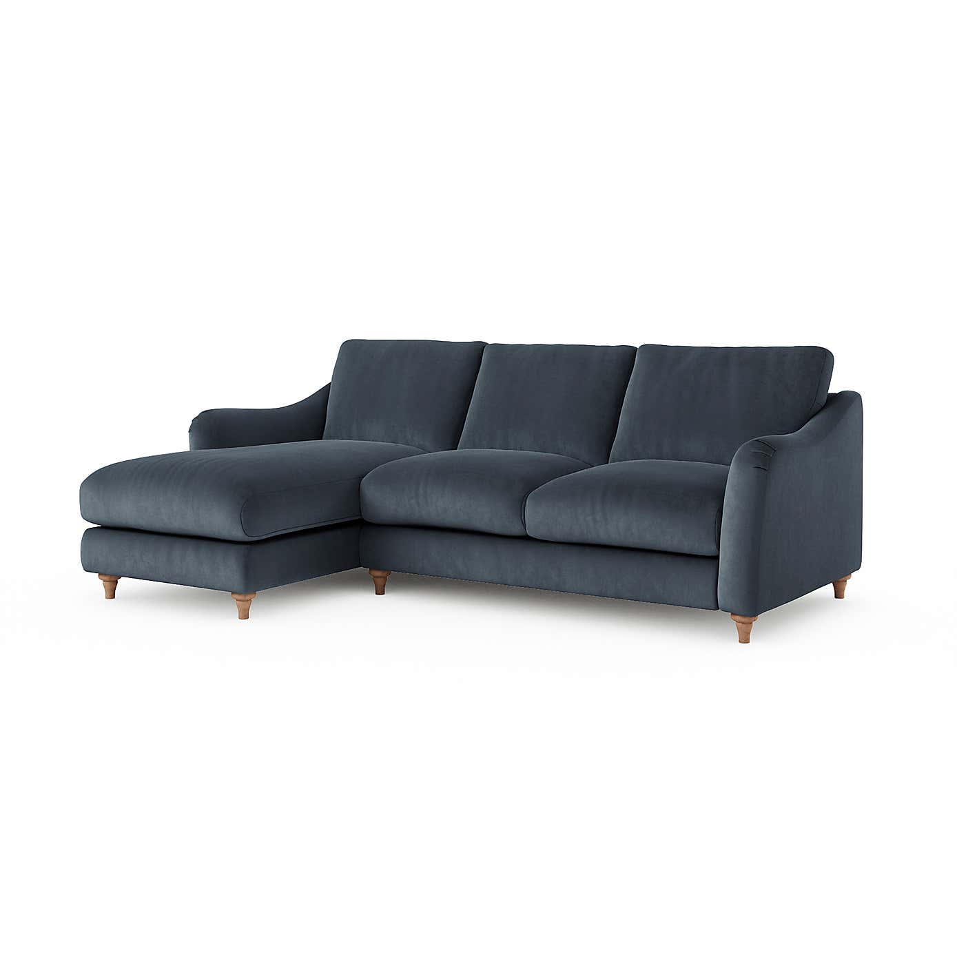 Hattie Matte Plush Velvet Corner Chaise Sofa