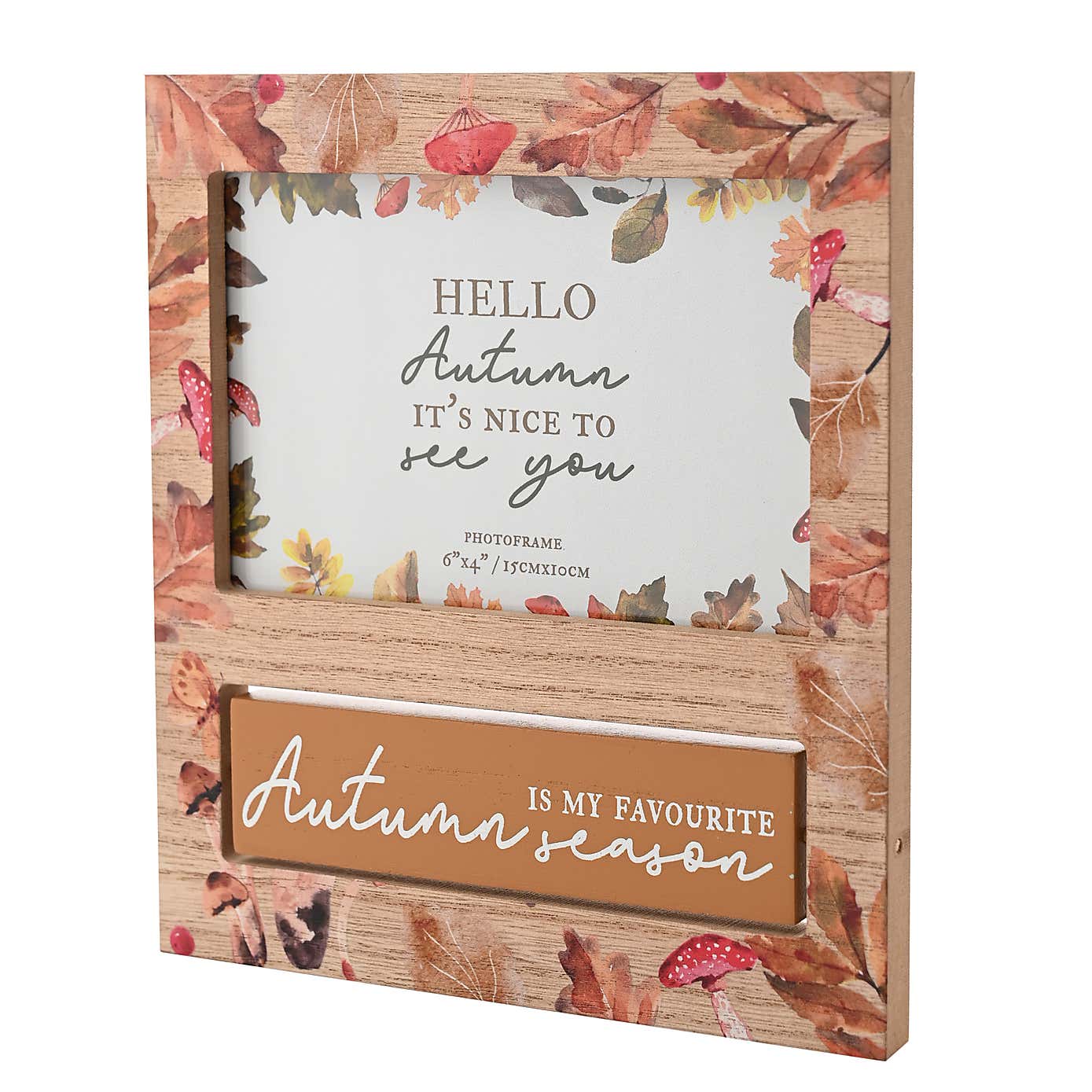 Autumn is My Favourite Season Wooden Leaf Print Photo Frame