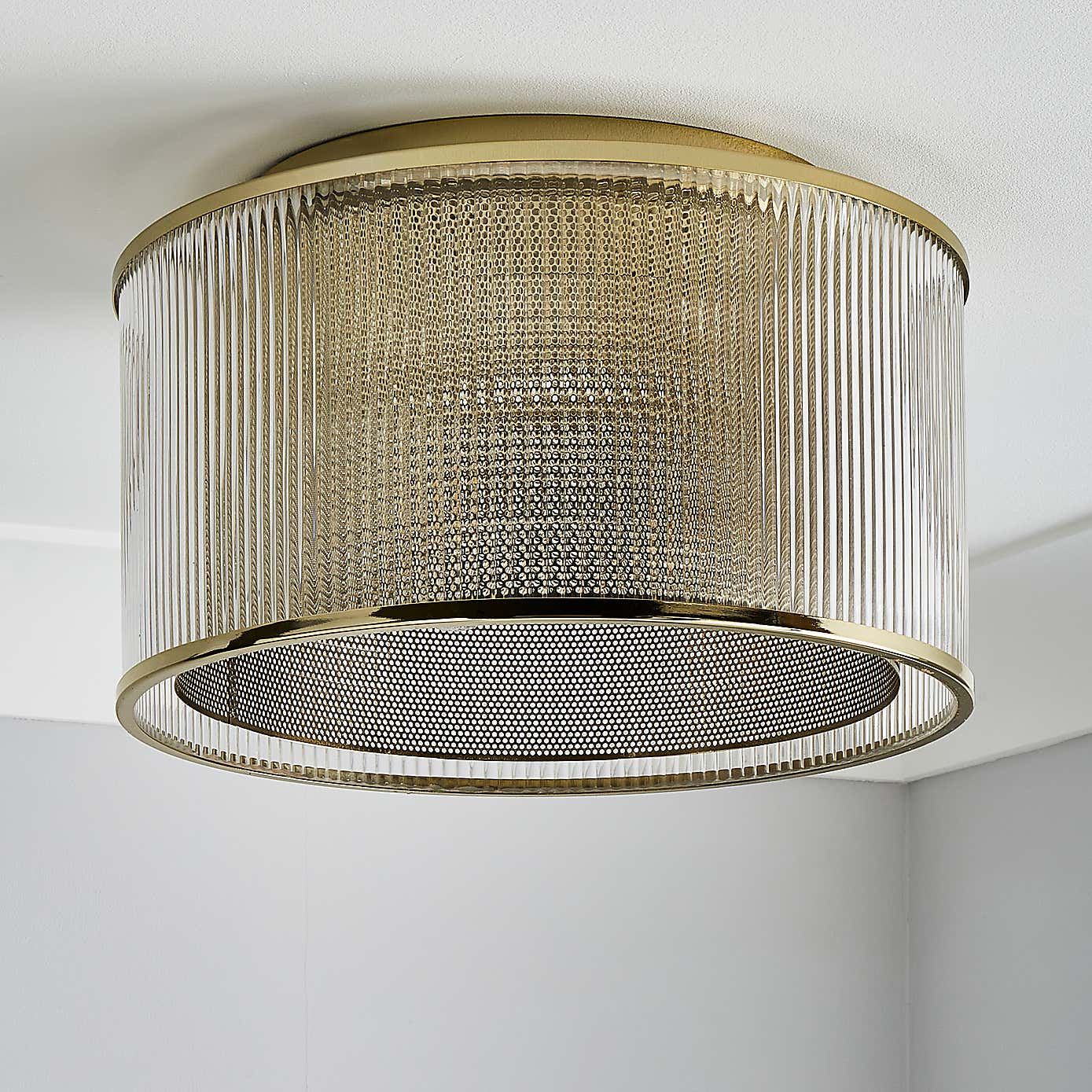 Kruze Glass Flush Ceiling Fitting