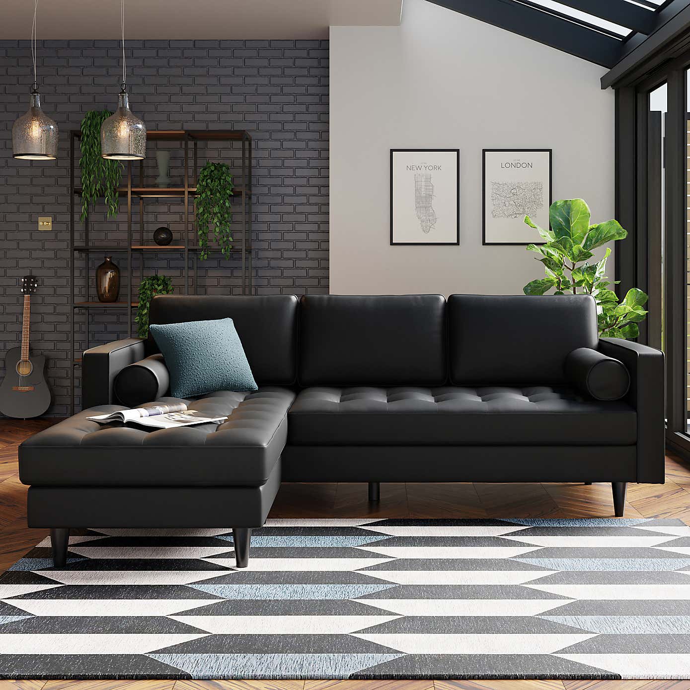 Zoe Faux Leather Right Hand Corner Sofa