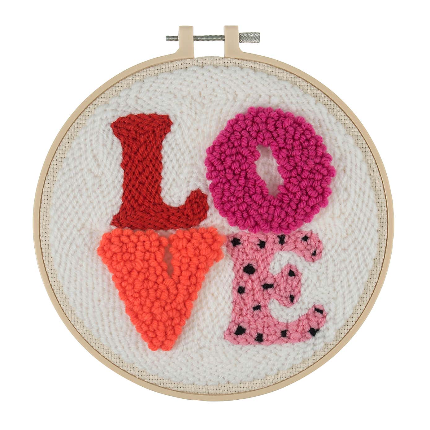 Punch Needle Kit Yarn and Hoop Love
