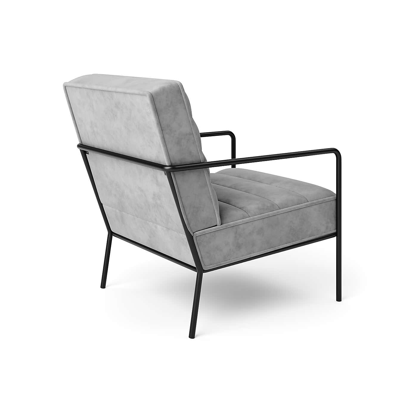 Bookham Velvet Metal Arm Accent Chair