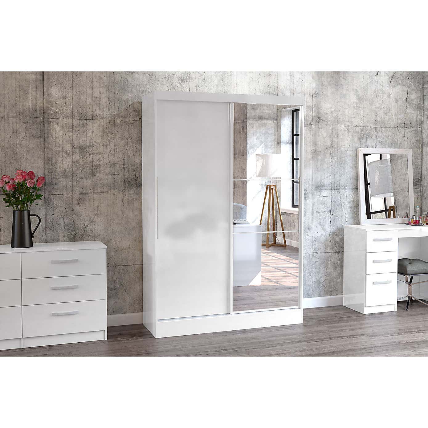 Lynx Grey Double Sliding Wardrobe