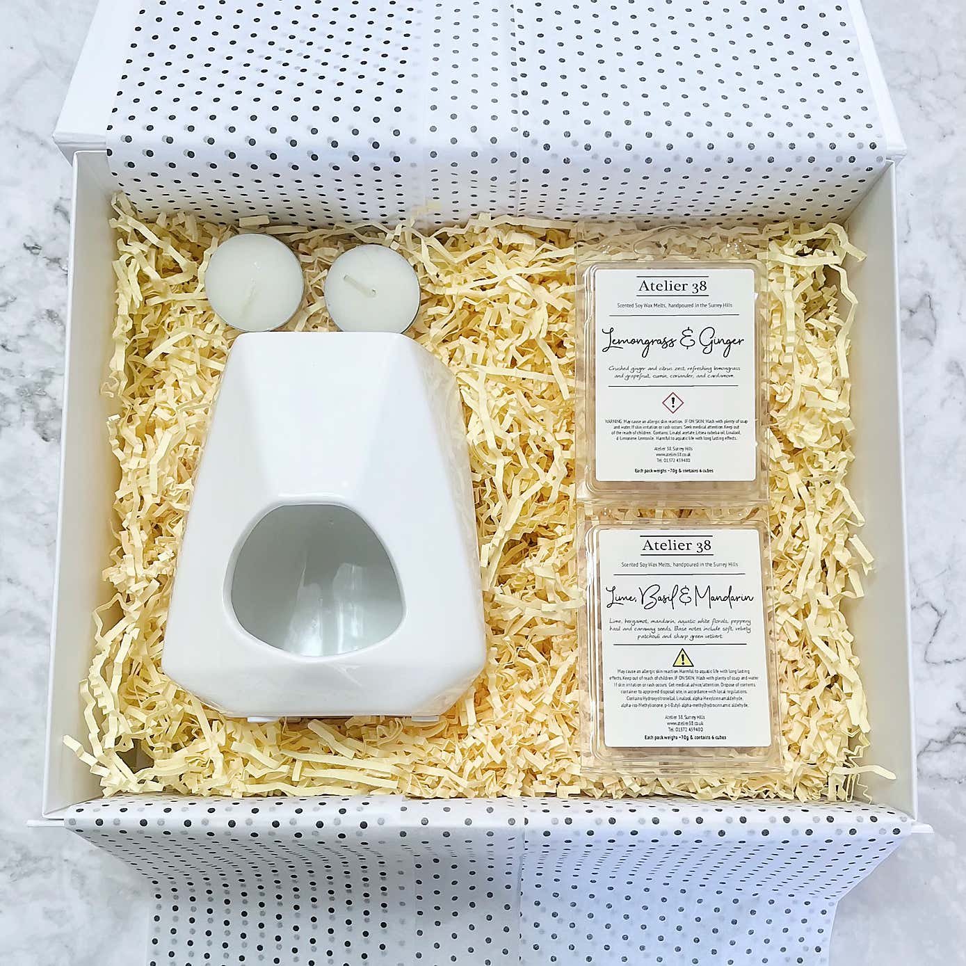 Atelier 38 Geo Burner and Citrus Wax Melt Gift Set