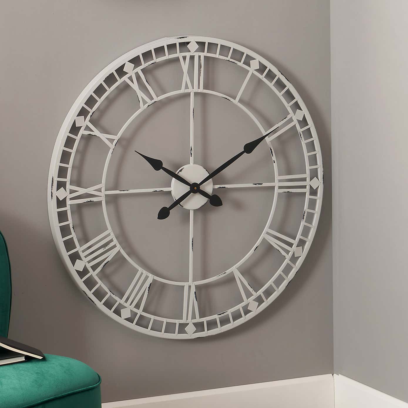 Antique Metal Skeleton Wall Clock