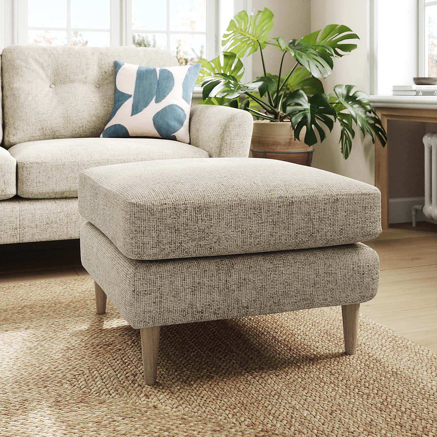 Sven Chunky Chenille Footstool