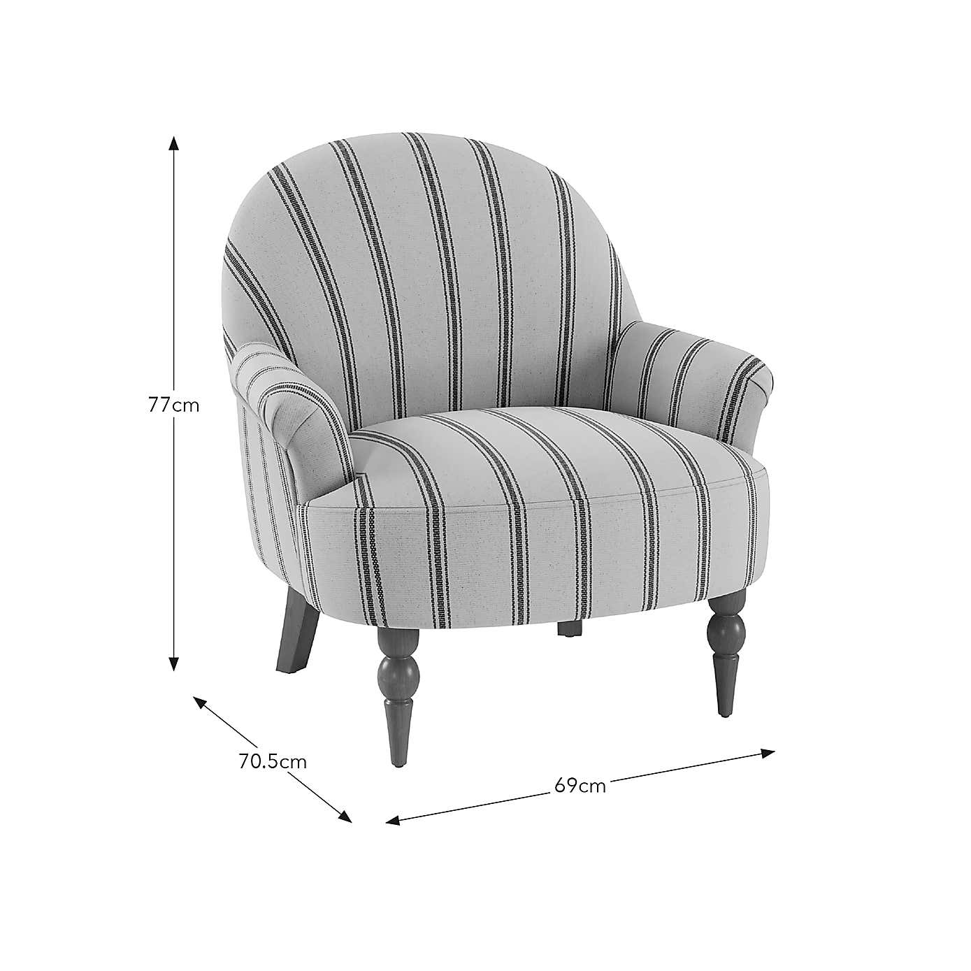 Petit Armchair, Folkstone Stripe