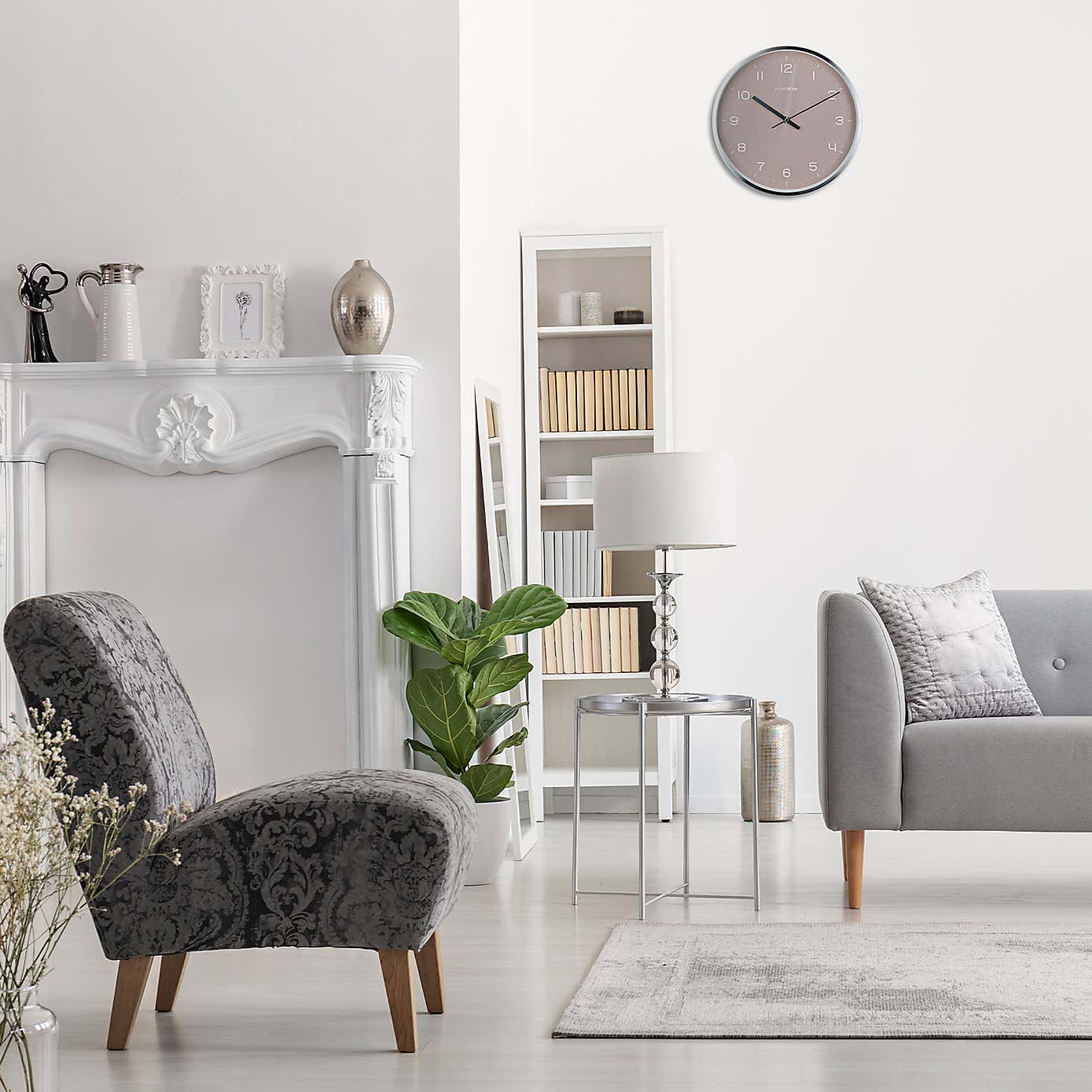 Hometime Silver & Blush Wall Clock