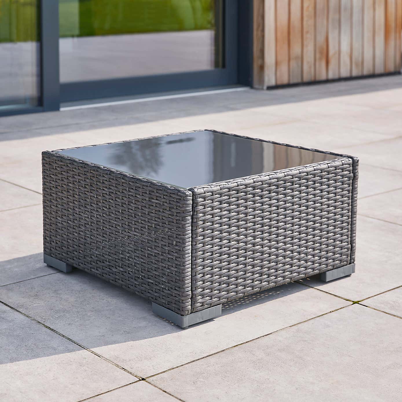 Rattan Sofa Lounger Set, Grey