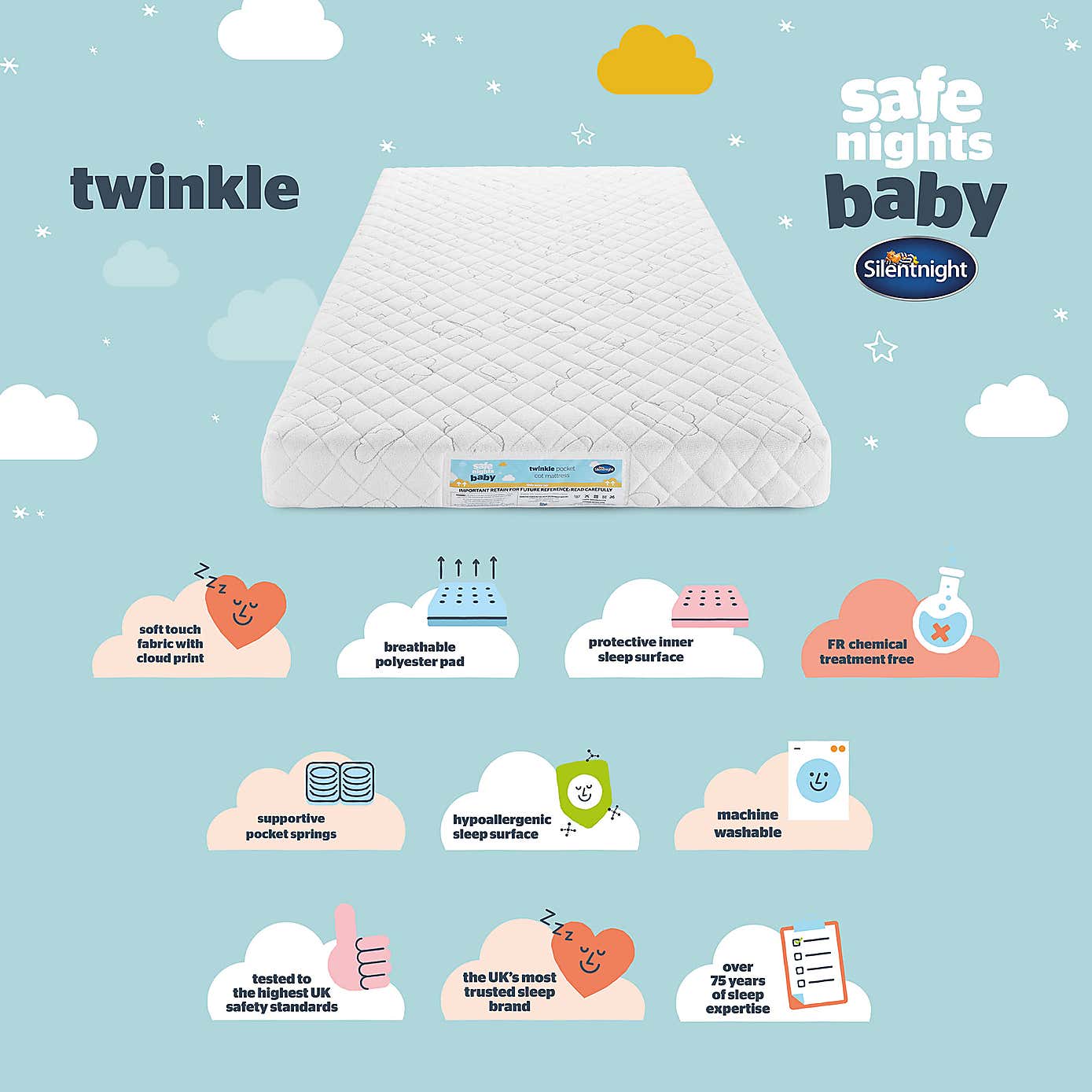 Silentnight Twinkle Pocket Cotbed Mattress