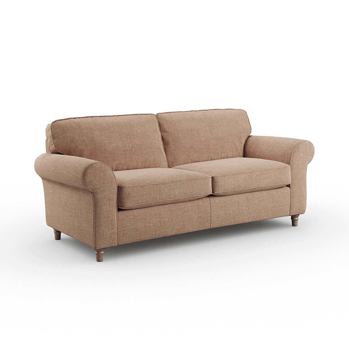 Flori 3 Seater Sofa, Tonal Plush Chenille