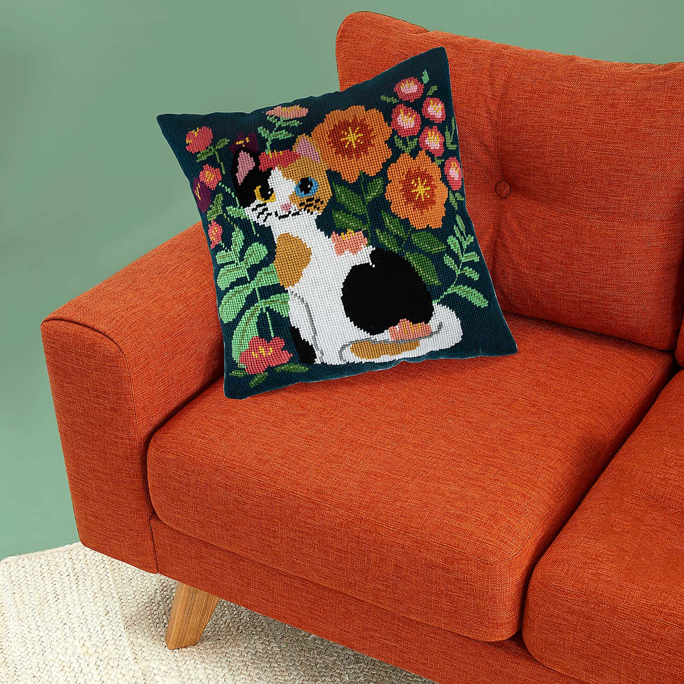 Tapestry Kit Cushion Cat