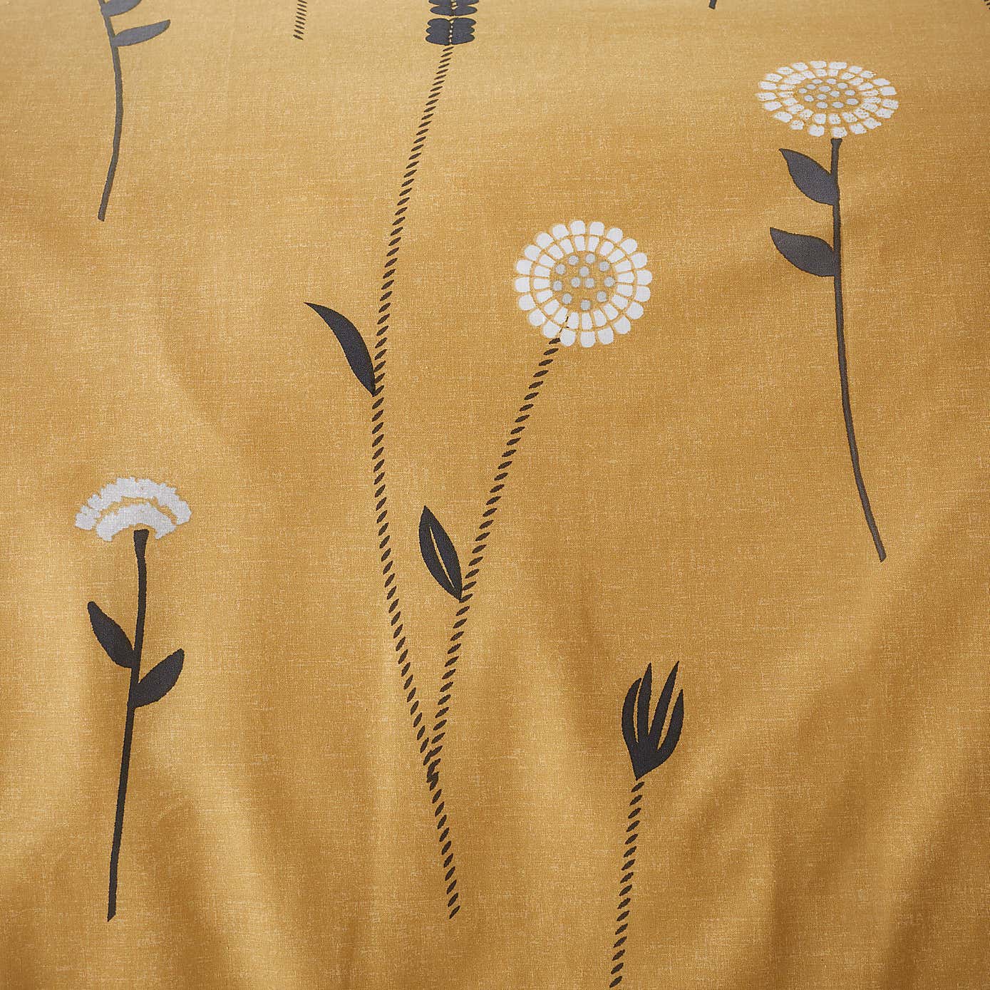 Scandi Floral Grey Duvet Cover and Pillowcase Set