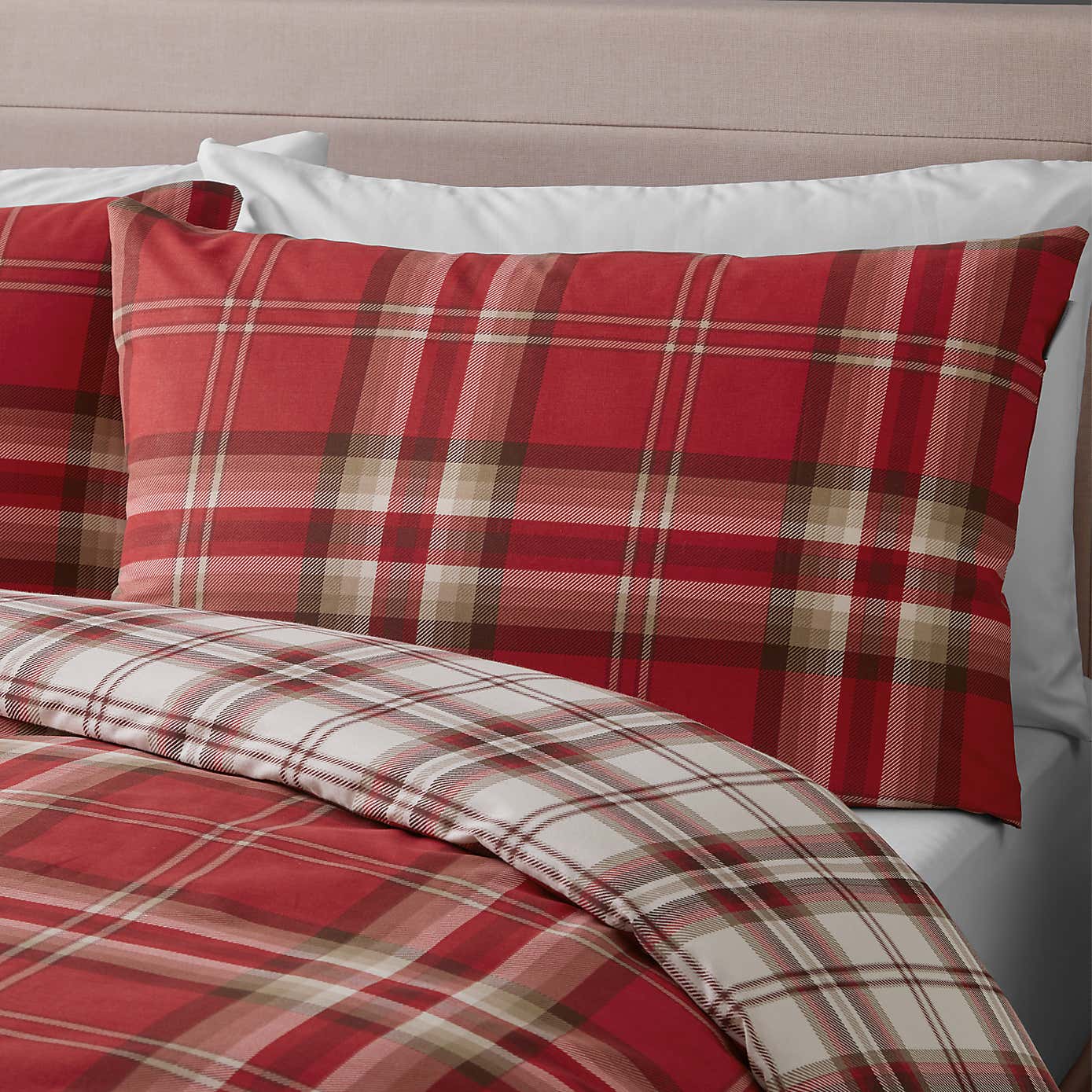 Catherine Lansfield Kelso Check Duvet Cover & Pillowcase Set