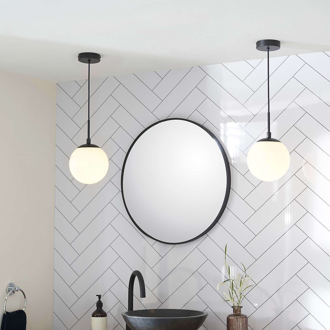 Sfera Industrial Bathroom Adjustable Pendant Light