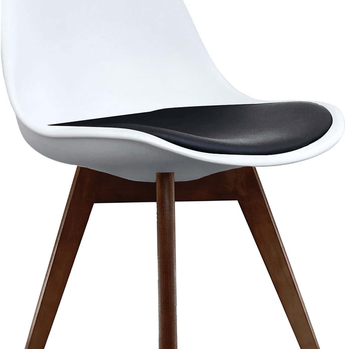 Fusion Living Soho White Plastic Dining Chair with Squared Legs