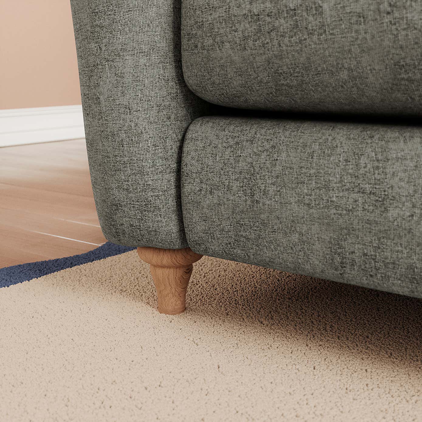 Hattie Tonal Plush Chenille 3 Seater Sofa