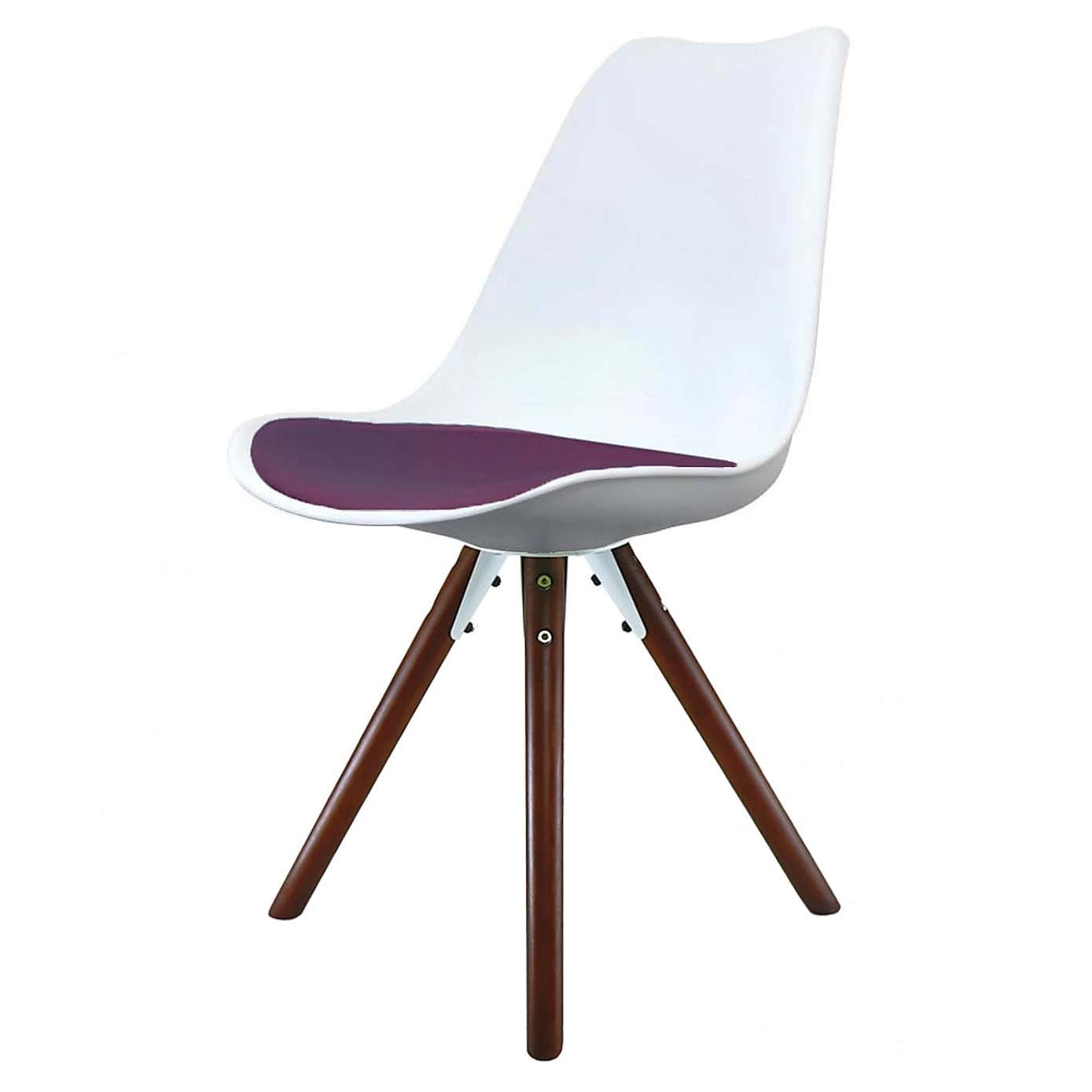 Fusion Living Soho White Plastic Dining Chair with Pyramid Legs