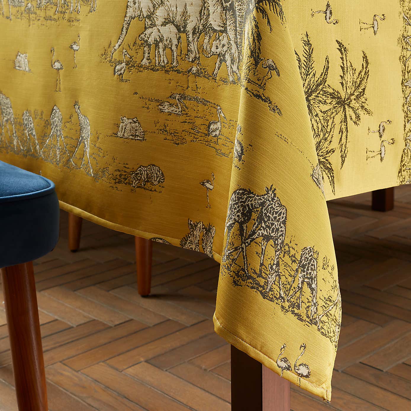 Animal Ochre Jacquard Tablecloth