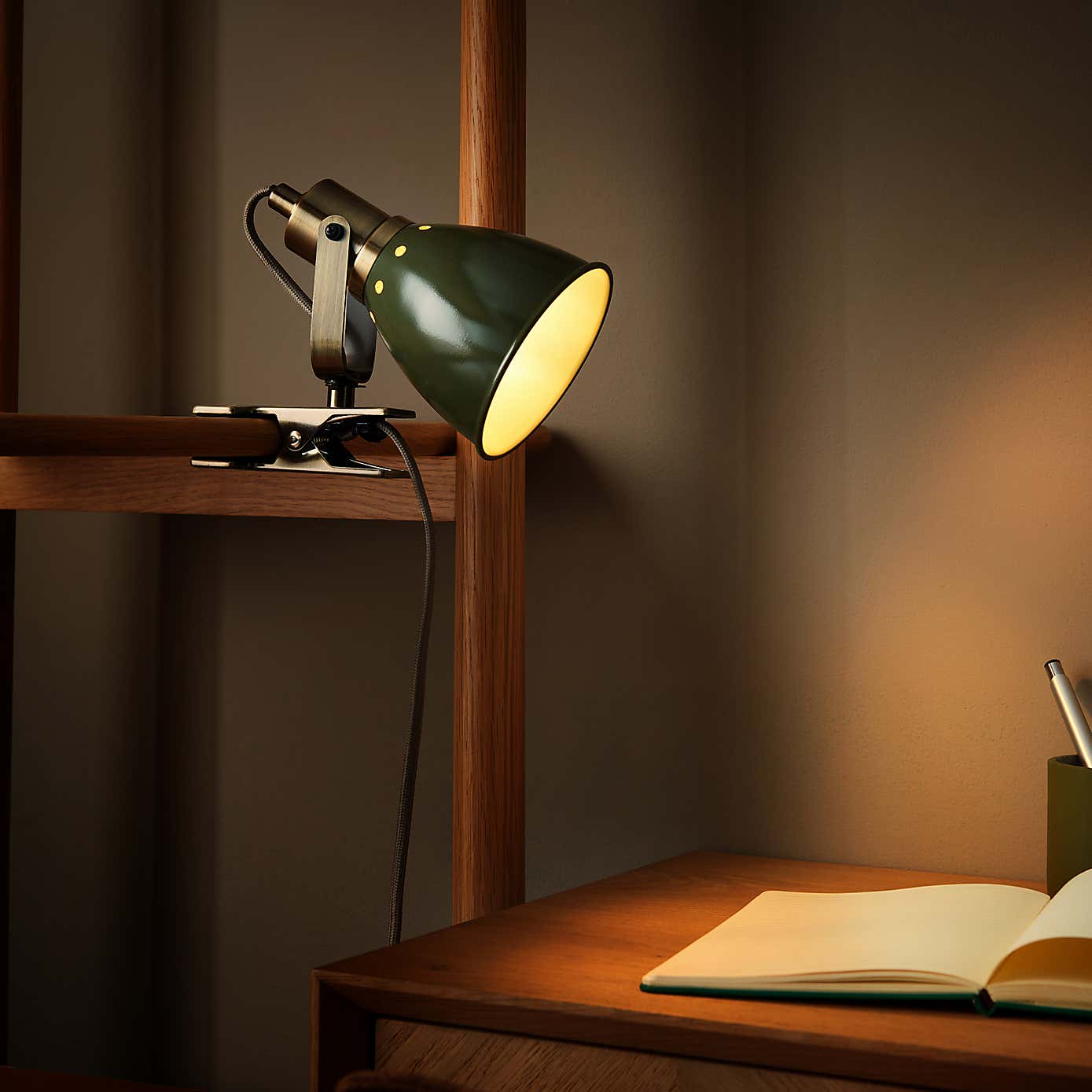 Miley Industrial Plug In Adjustable Clip On Wall Light