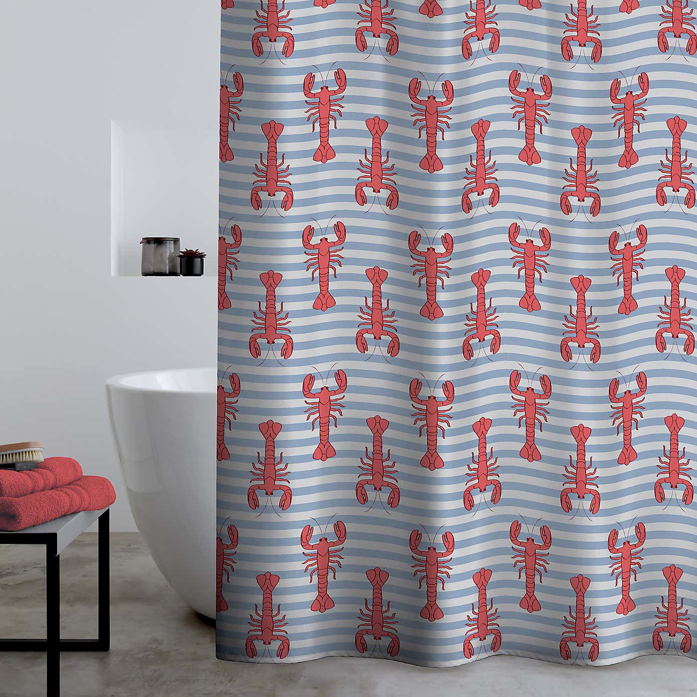 Catherine Lansfield Lobster Shower Curtain