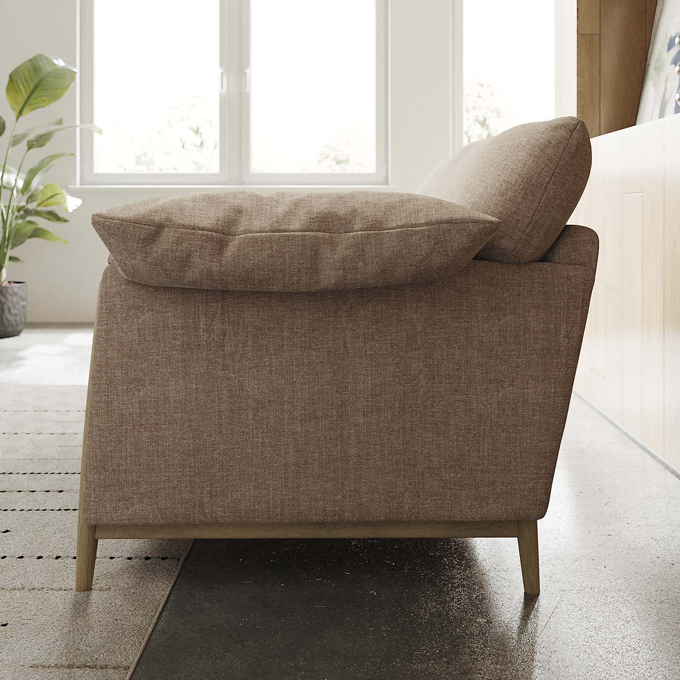 Hector Tonal Plush Chenille 4 Seater Sofa