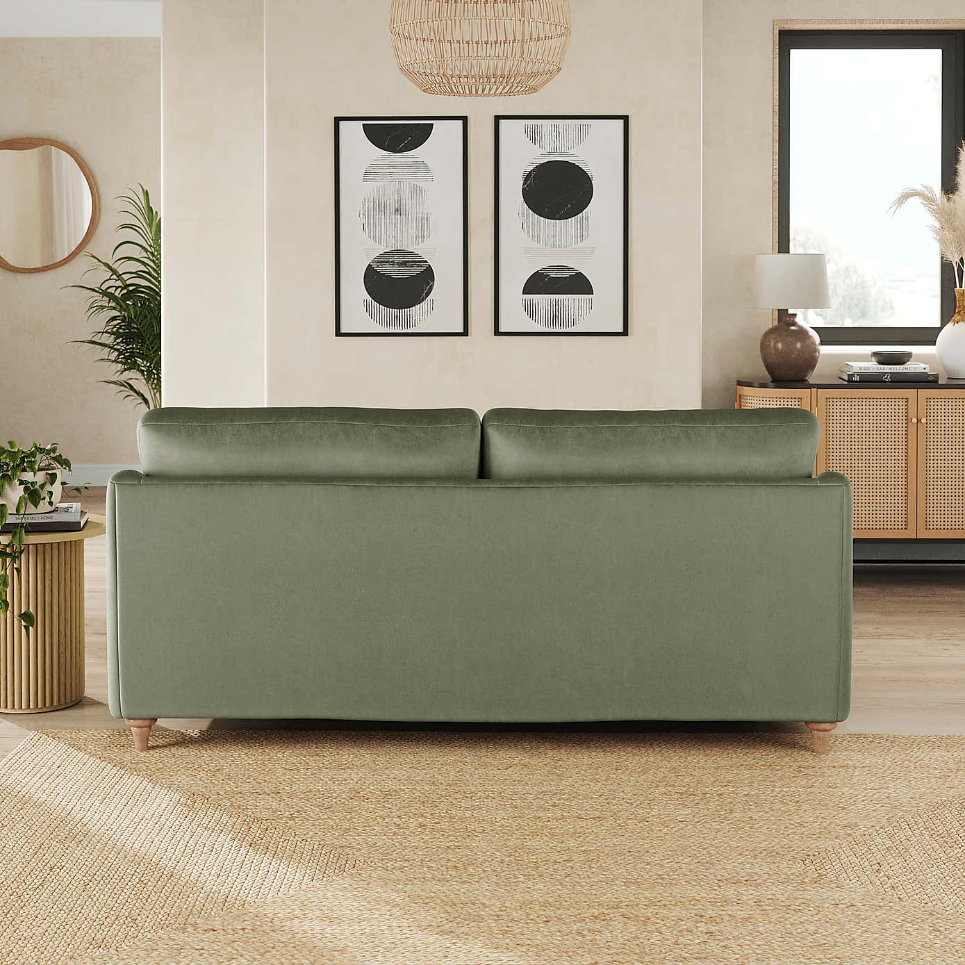 Hattie Matte Plush Velvet 3 Seater Sofa