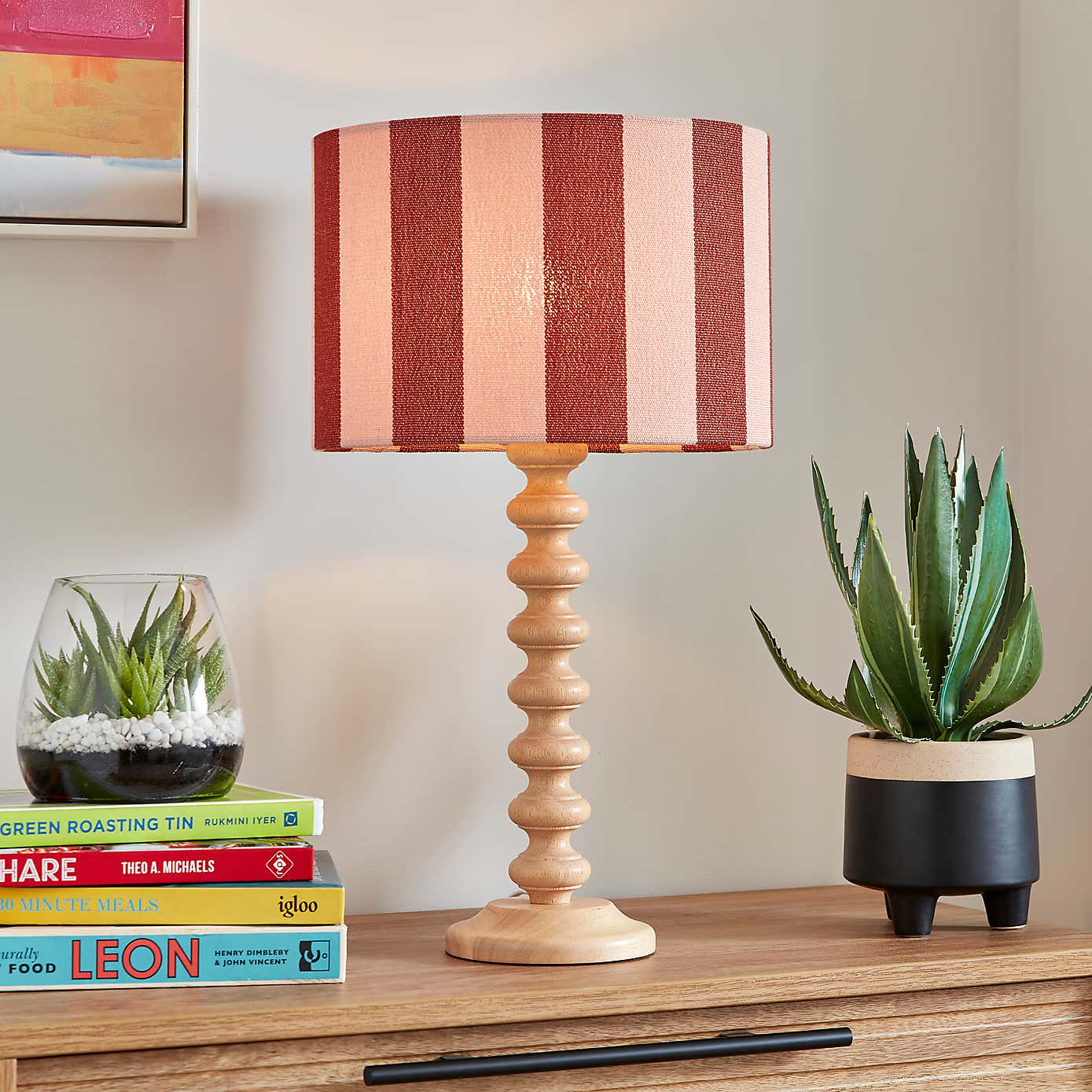 Beatrice Stripe Drum Lamp Shade