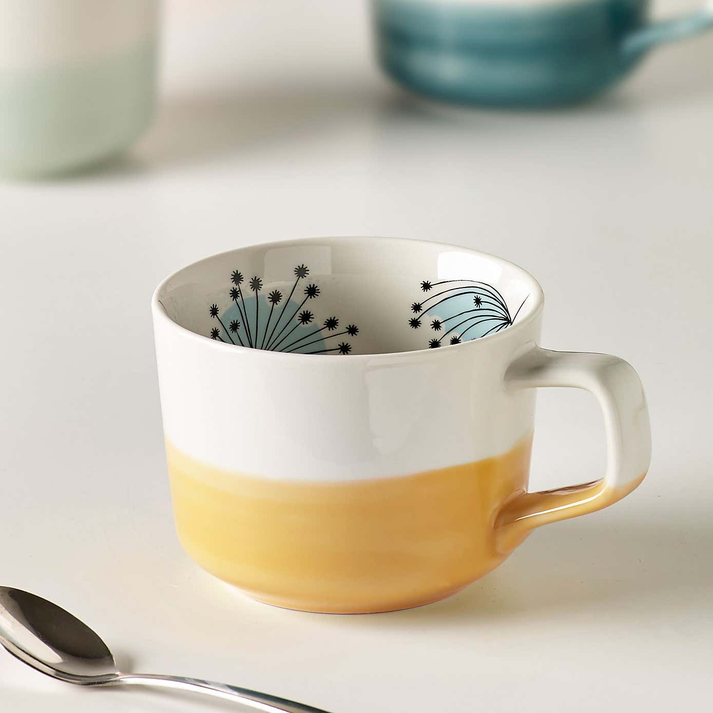 Set of 2 MissPrint Dandelion Mugs
