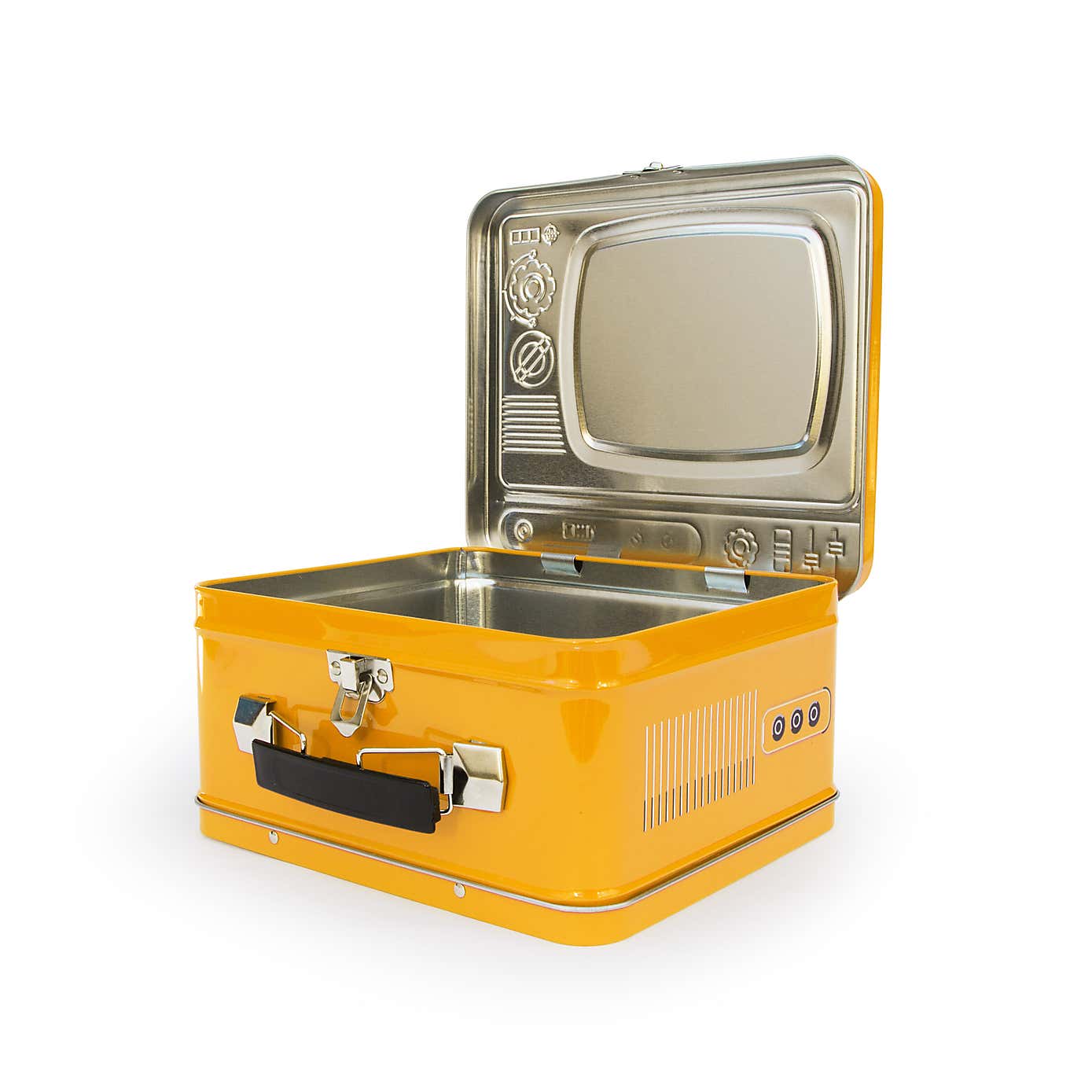 Space Yellow TV Metal Lunch Box
