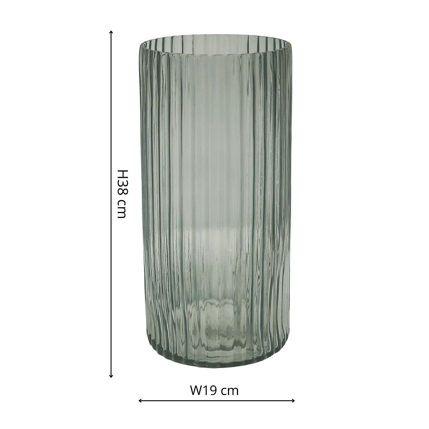 Daphne Ribbed Glass Vase